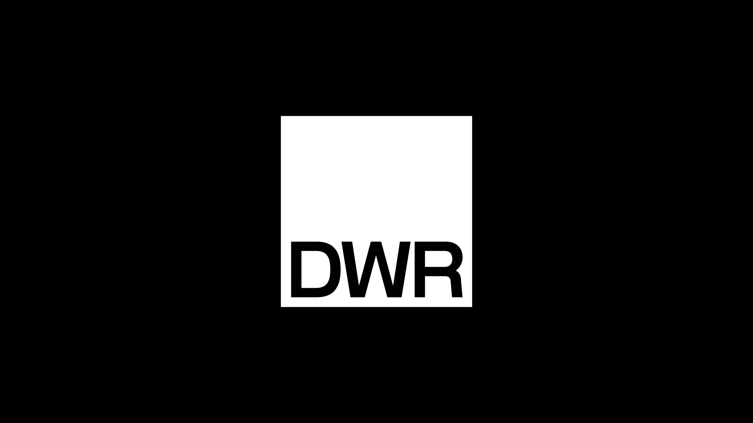 DWR logo on a black background.