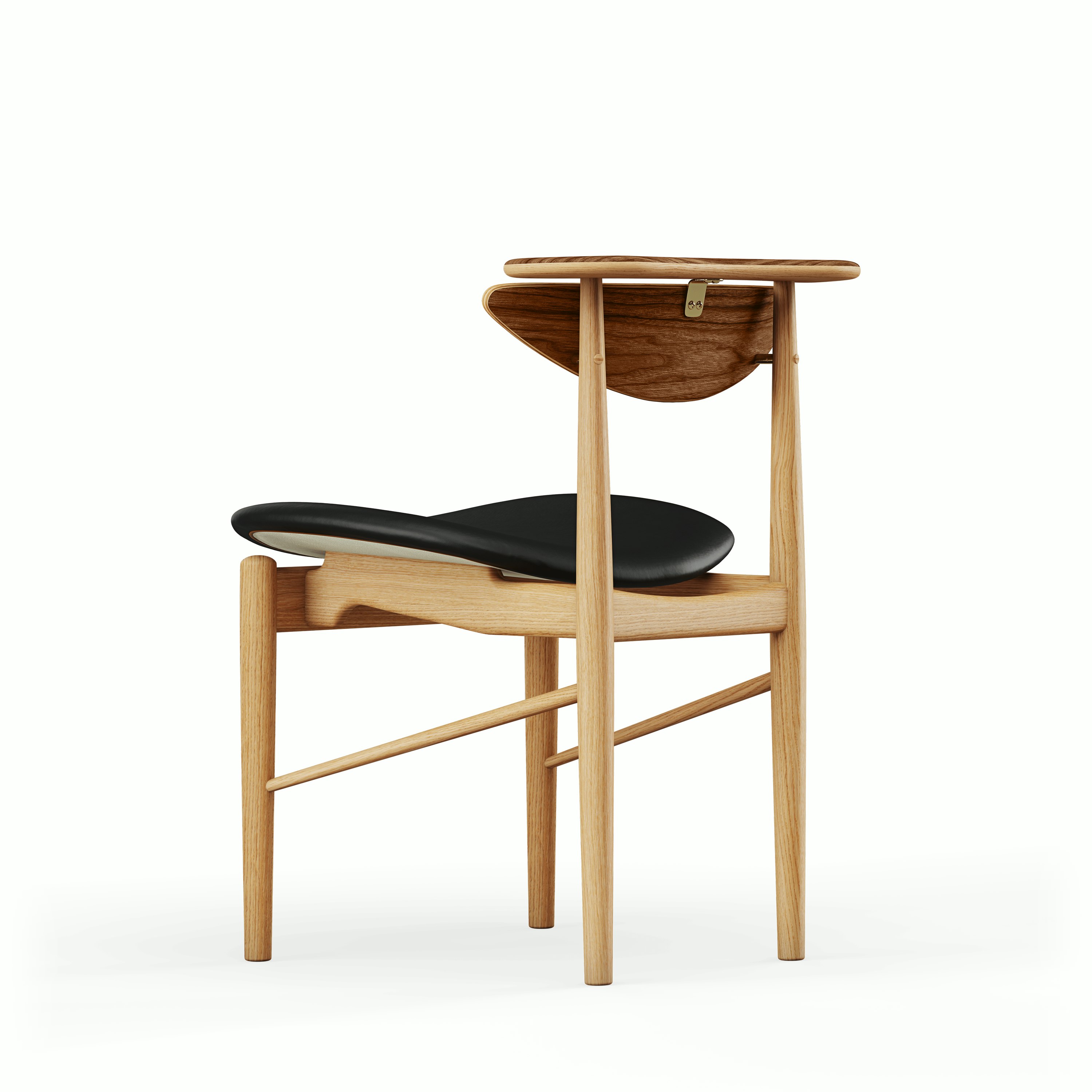 Reading Chair - Oak Dark Oil, Walnut, Elegance Leather, Black