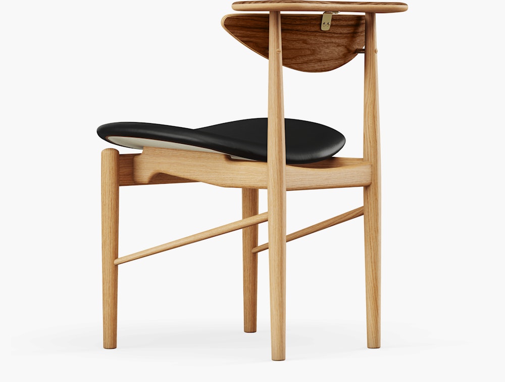 Reading Chair - Oak Dark Oil, Walnut, Elegance Leather, Black