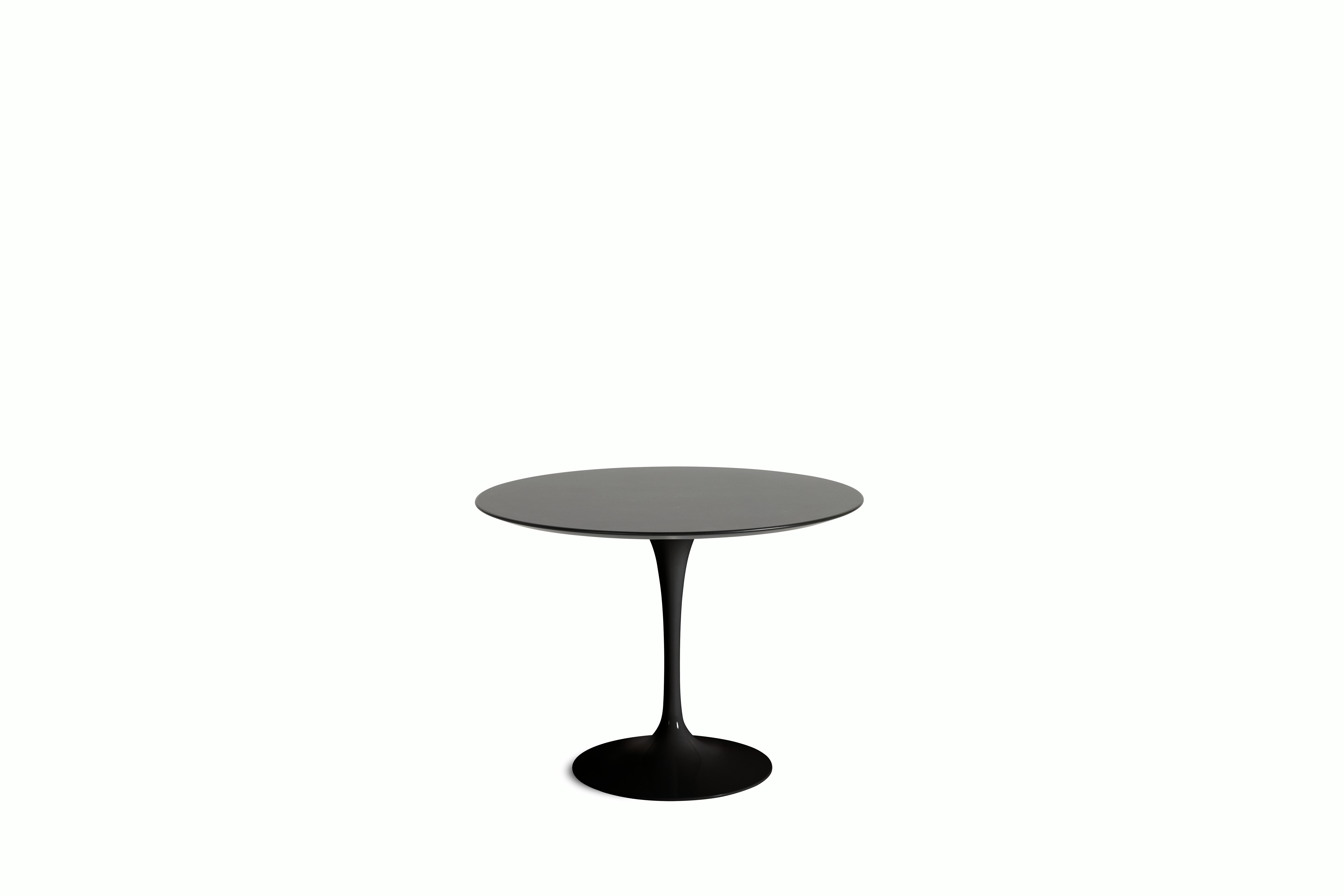 Saarinen Lounge Table - 35 Inch, Veneer Topo Noir, Black Base