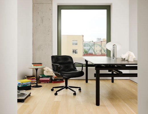 Pollock Executive Chair with Muecke Dining Table and Saarinen Side Table Pollock Executive Chair Muecke Dining Table Saarinen Side Table
