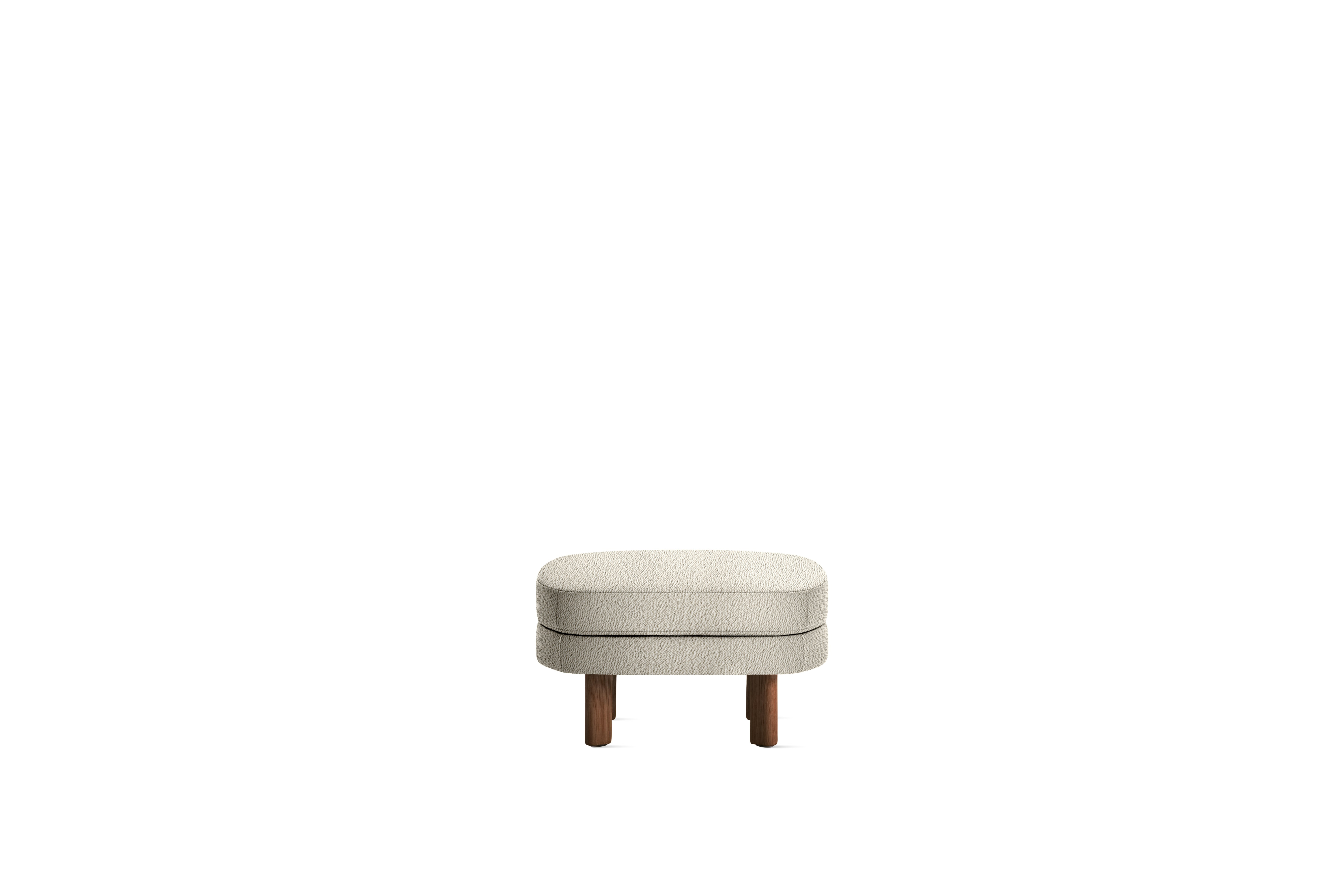 Emmy Ottoman, Turf, Cream Melange, Walnut