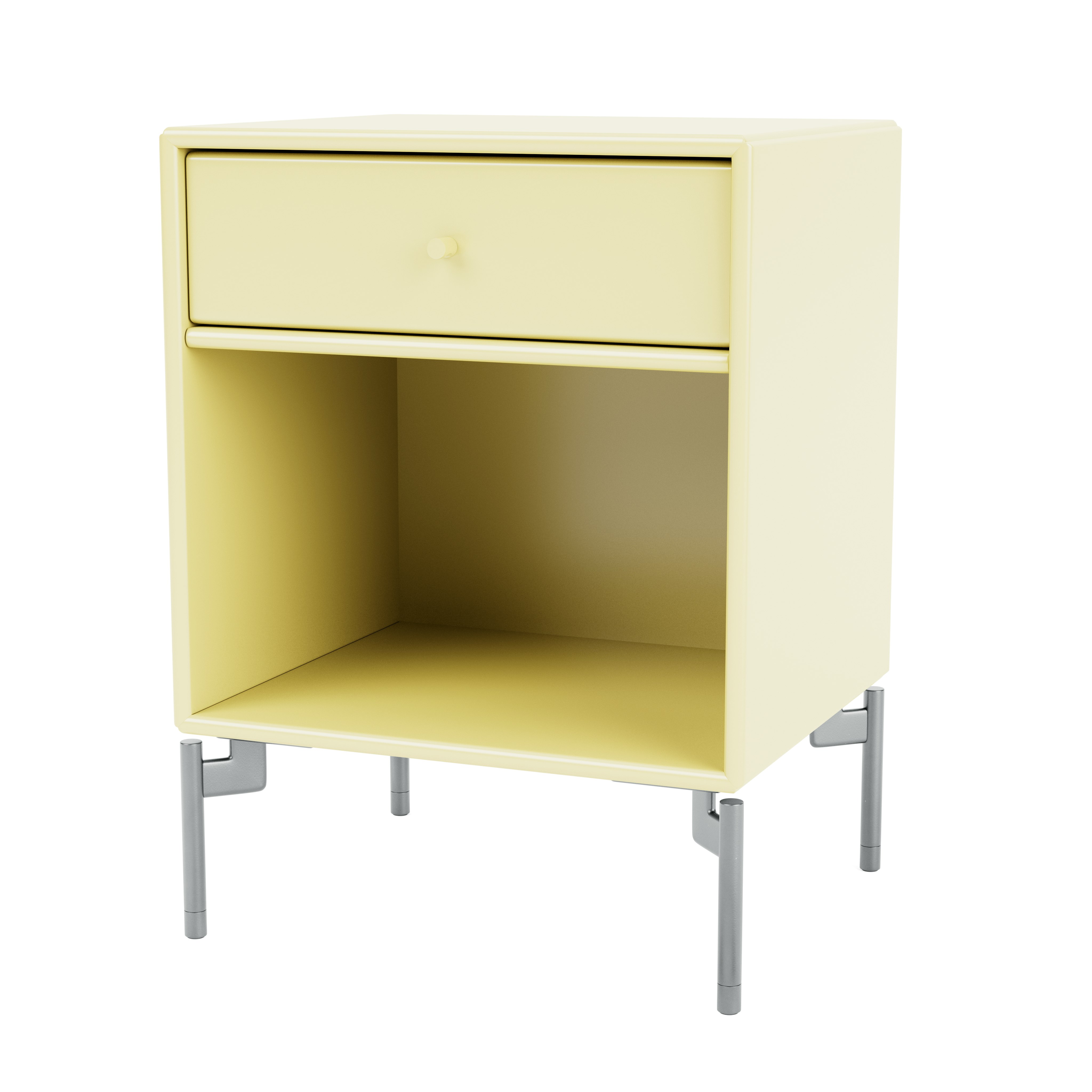 Dream Bedside Table - Camomile, Chrome Legs