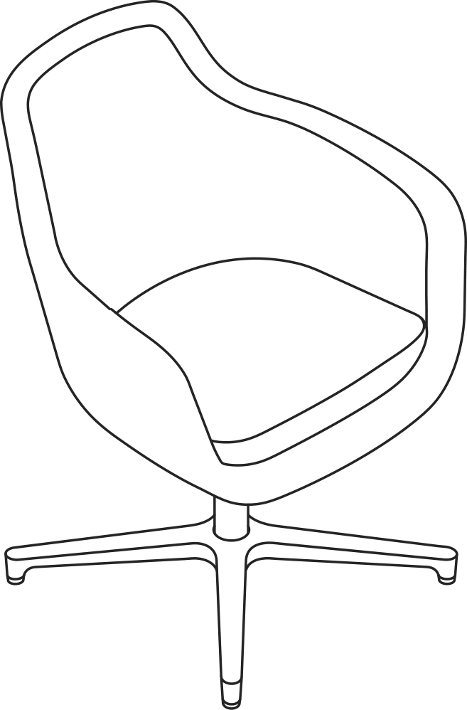 A line drawing - Saiba Conference Chair | Mid Back | 4-Star Base
