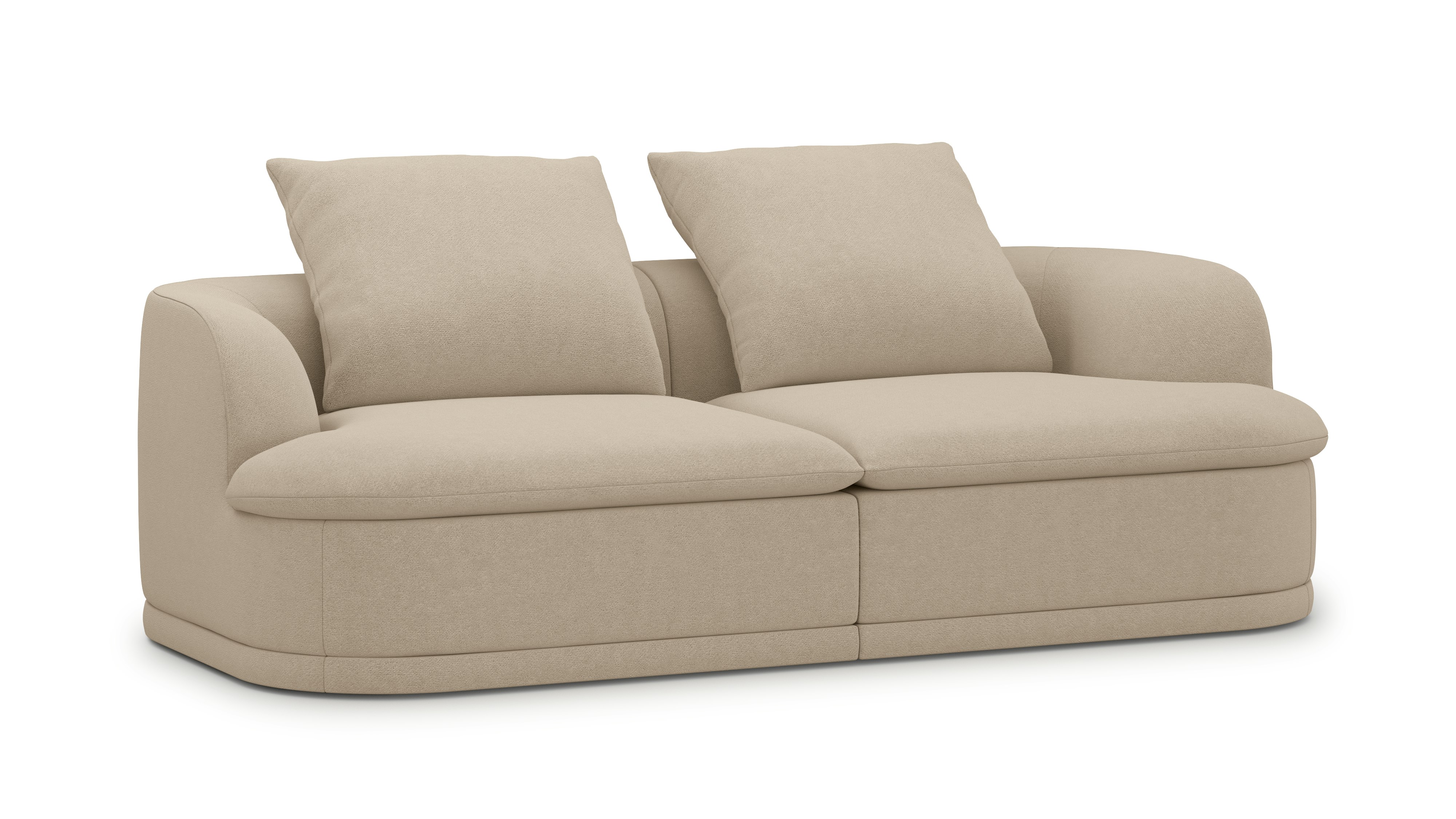 A Atlason Composed Modular Sofa in Flax viewed from an angle