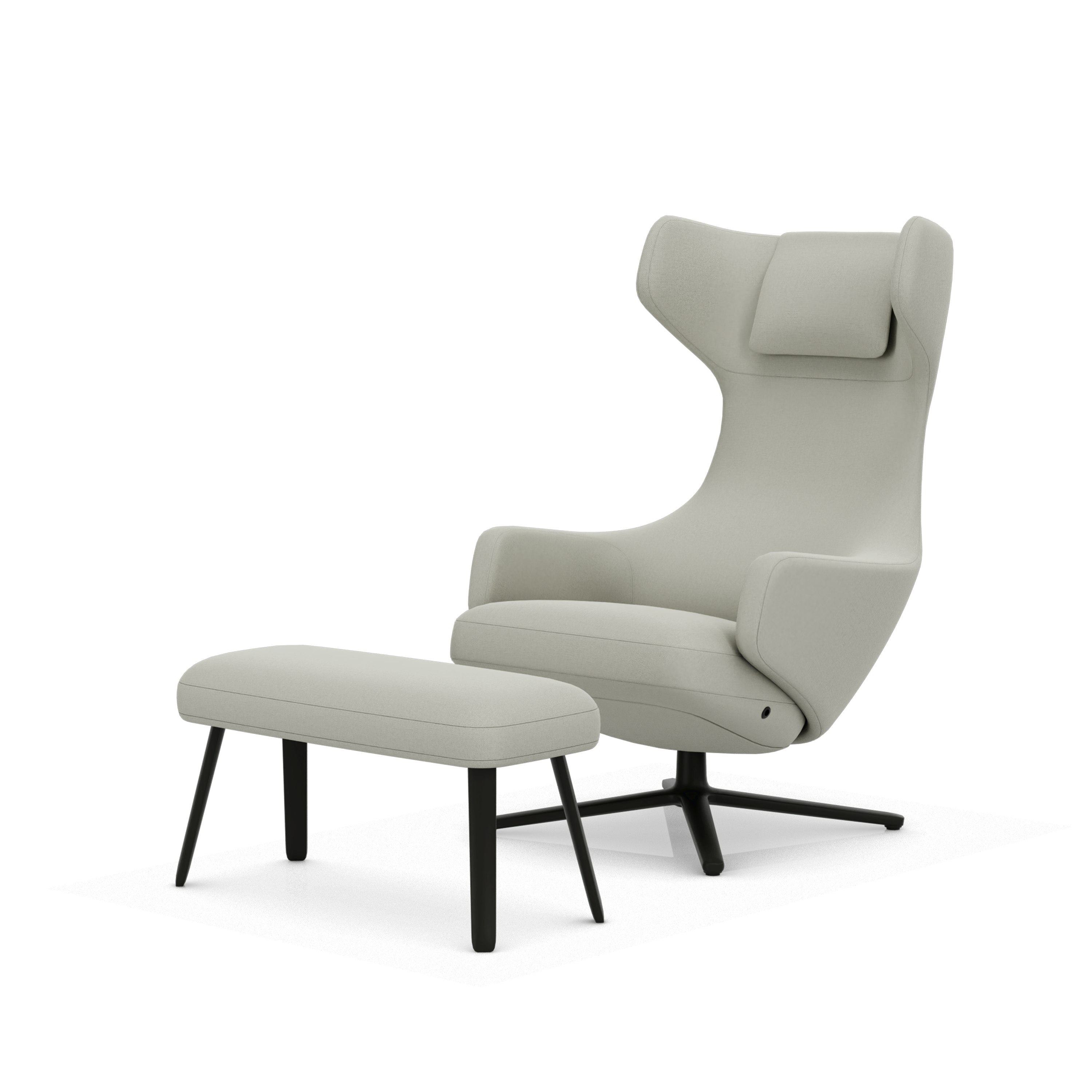 Grand Repos Lounge Chair and Panchina - Hola, Pearl, Basic Dark