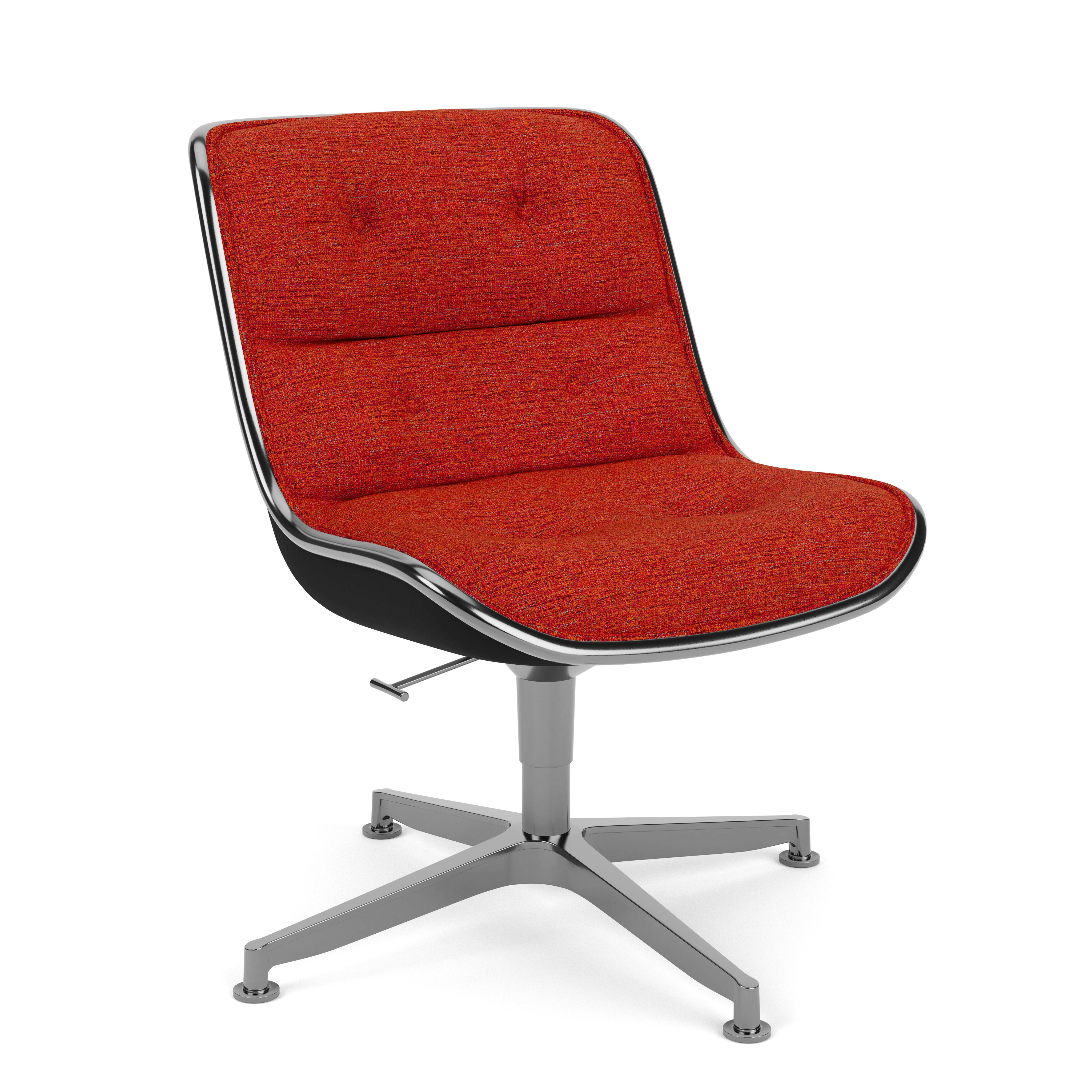 Pollock Executive Side Chair - 4 Star, Polished Aluminum, Diva,  Poppy