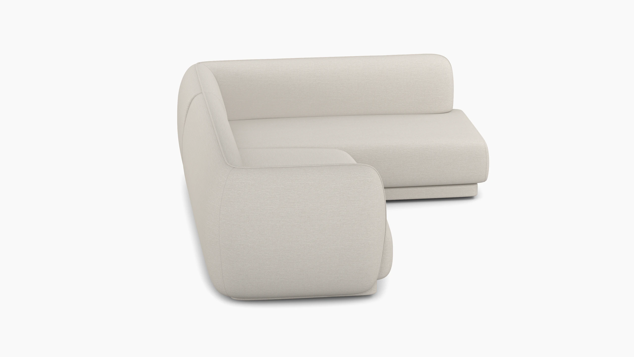 A Meris Sectional Chaise in Clavicle viewed from behind.