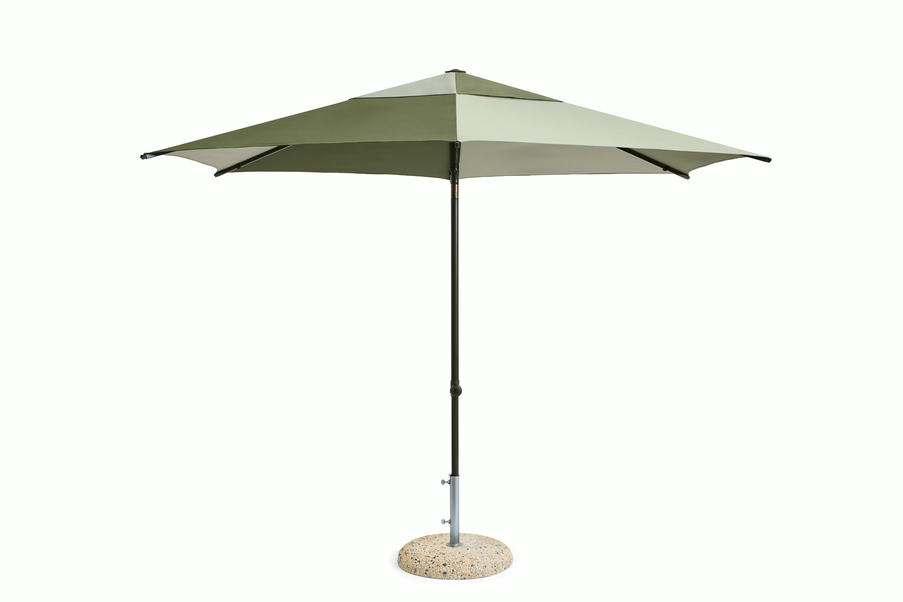 Terrazza Parasol - 10ft Hexagon, Green and Dark Green