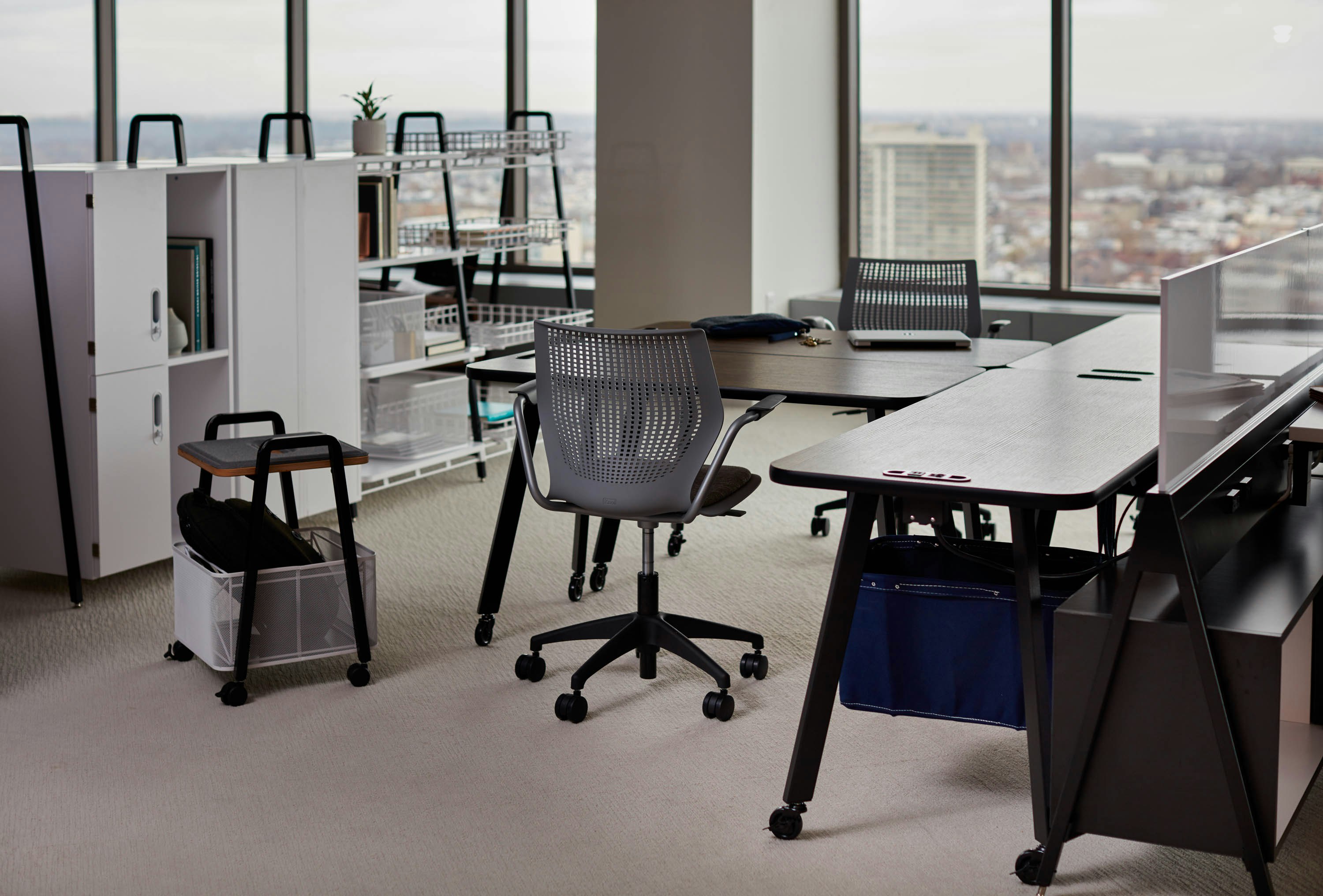 rockwell unscripted easy table modular storage multigeneration by knoll mobile storage cart