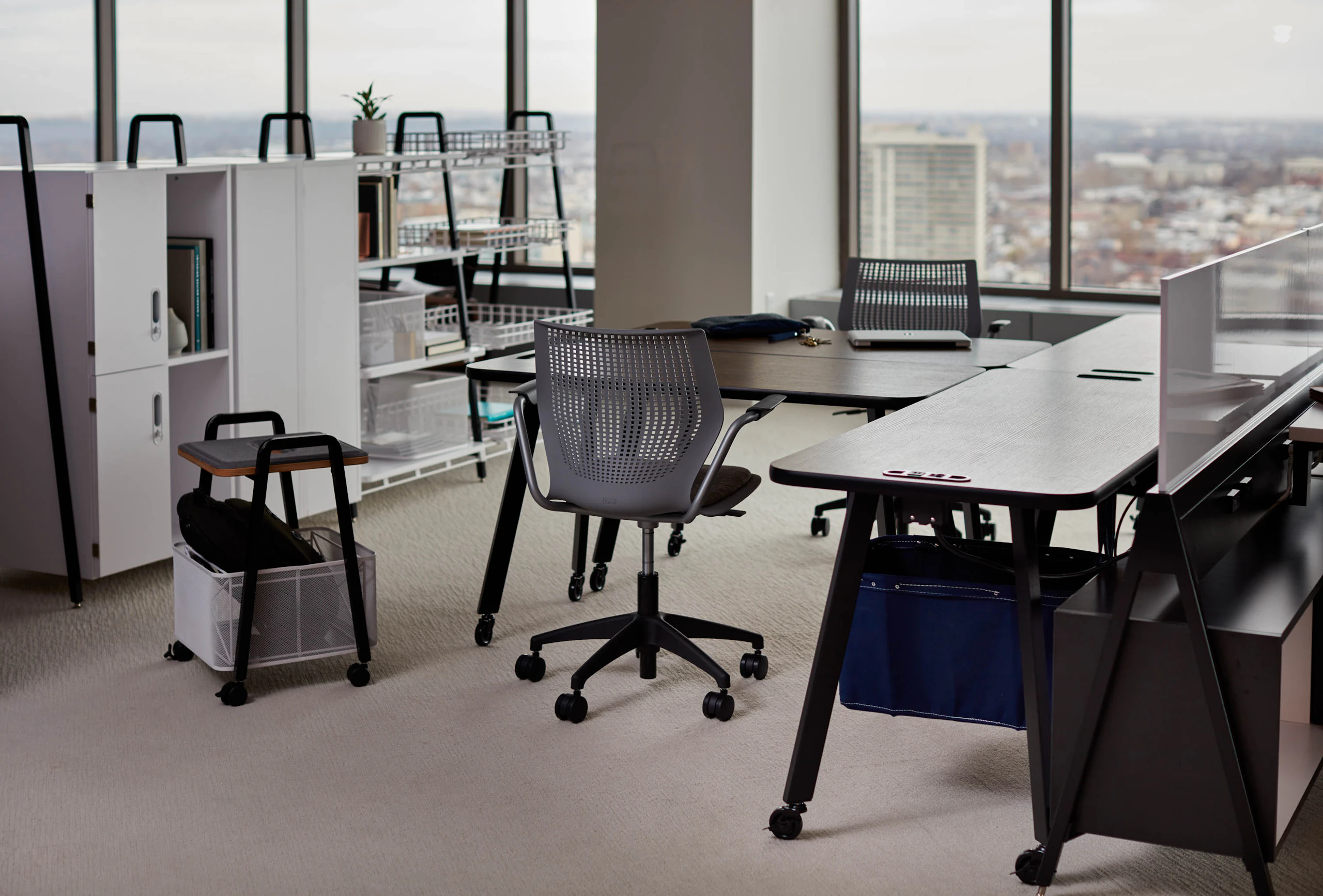 rockwell unscripted easy table modular storage multigeneration by knoll mobile storage cart