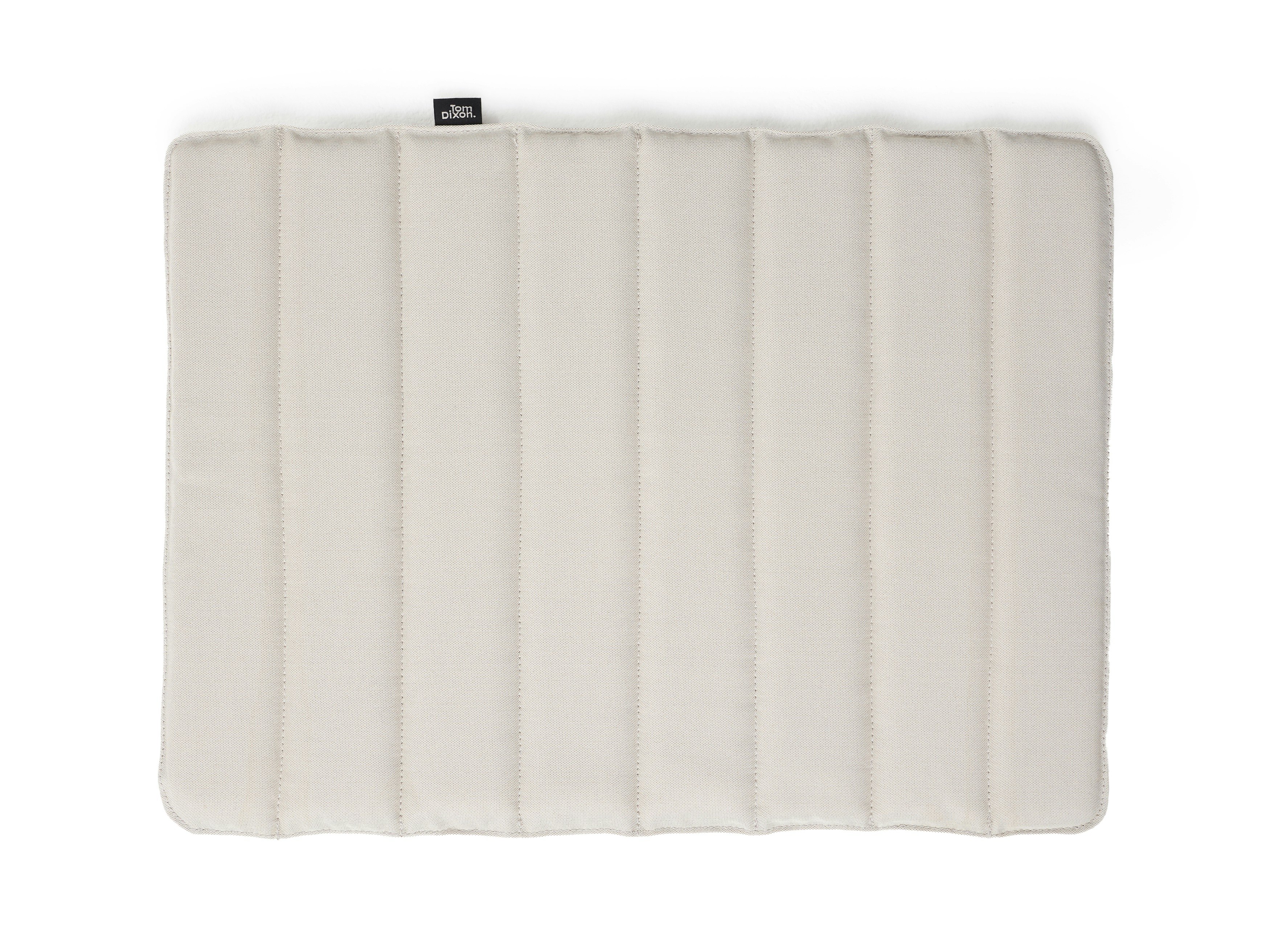 A Groove Outdoor Seat Cushion in Putty viewed from the top.