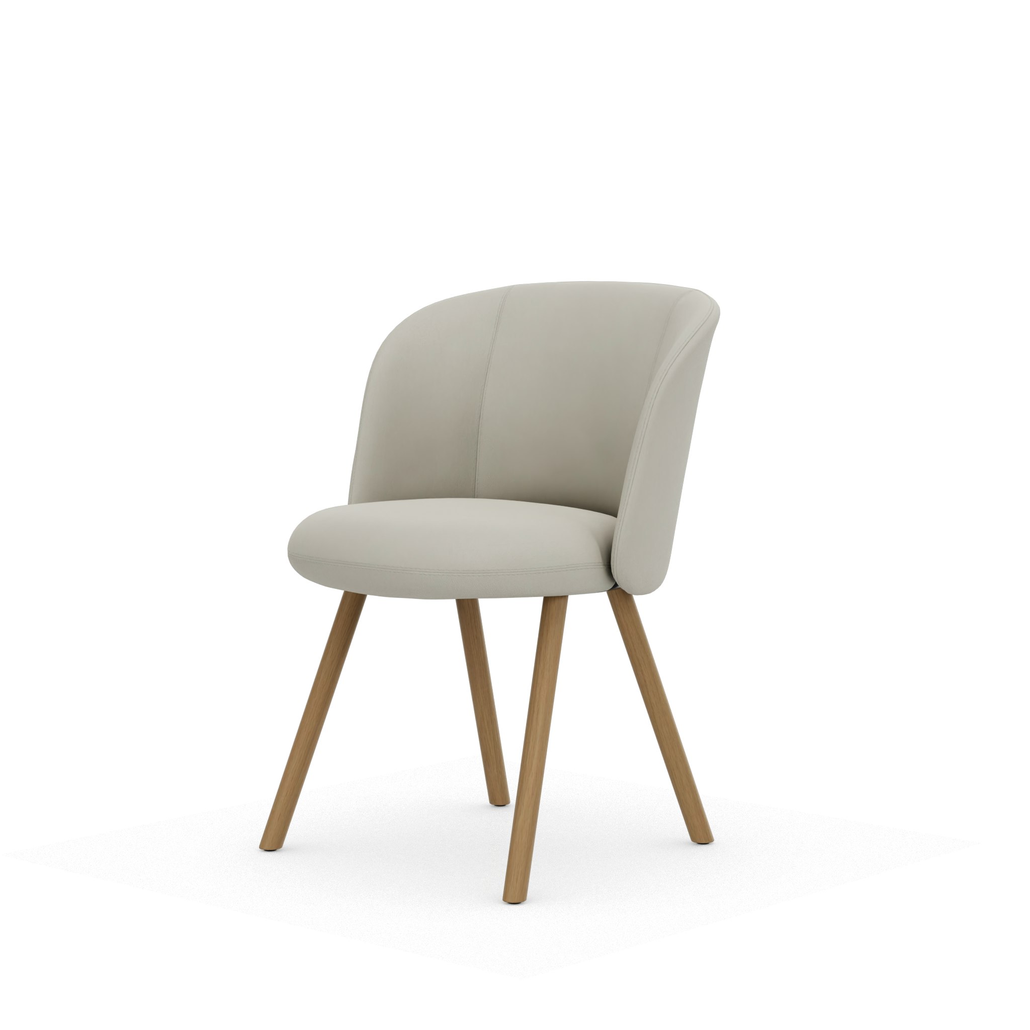 Mikado Chair - Side Chair, Leather Premium F, Snow, Oak