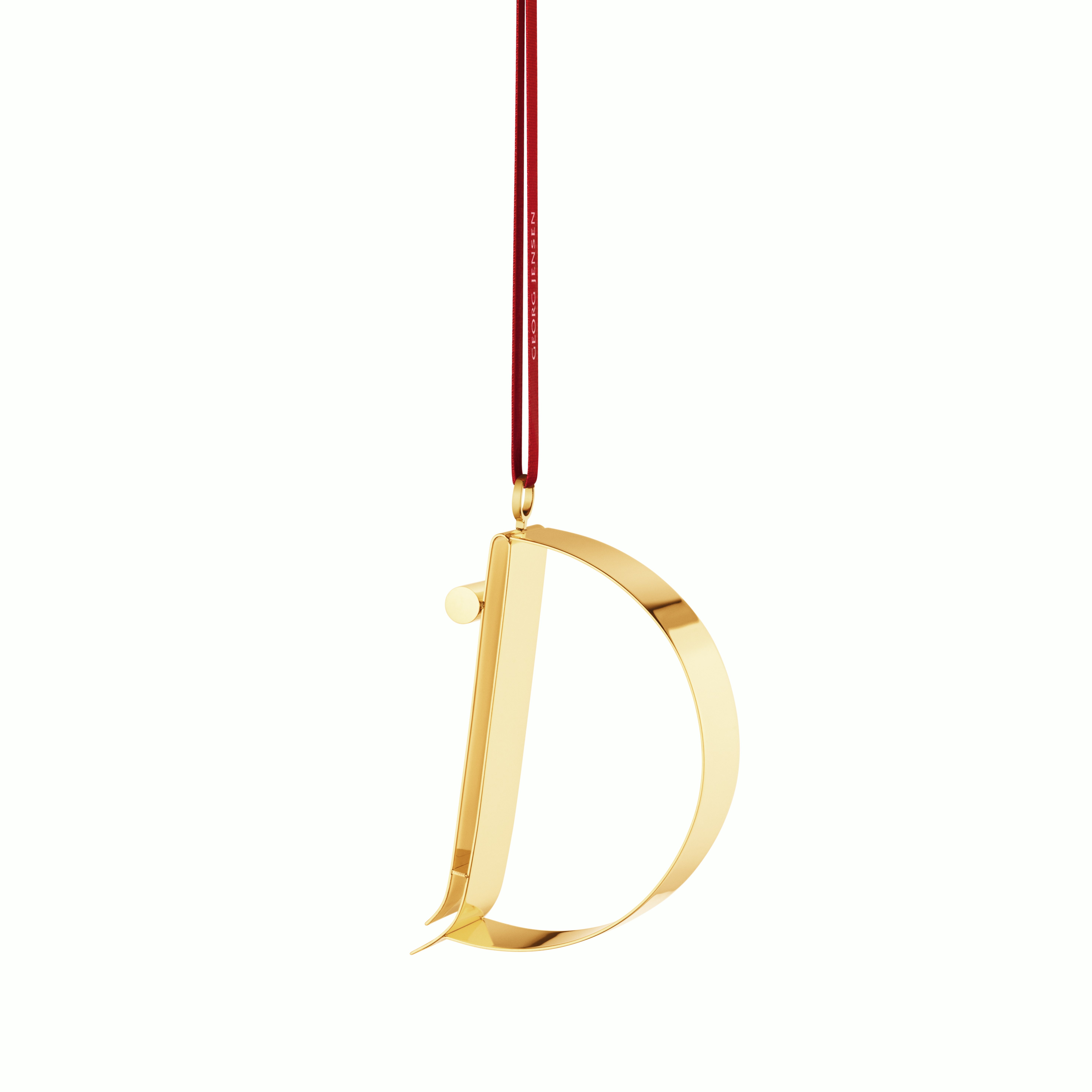 D Christmas Alphabet Ornament in Yellow viewed from the front.