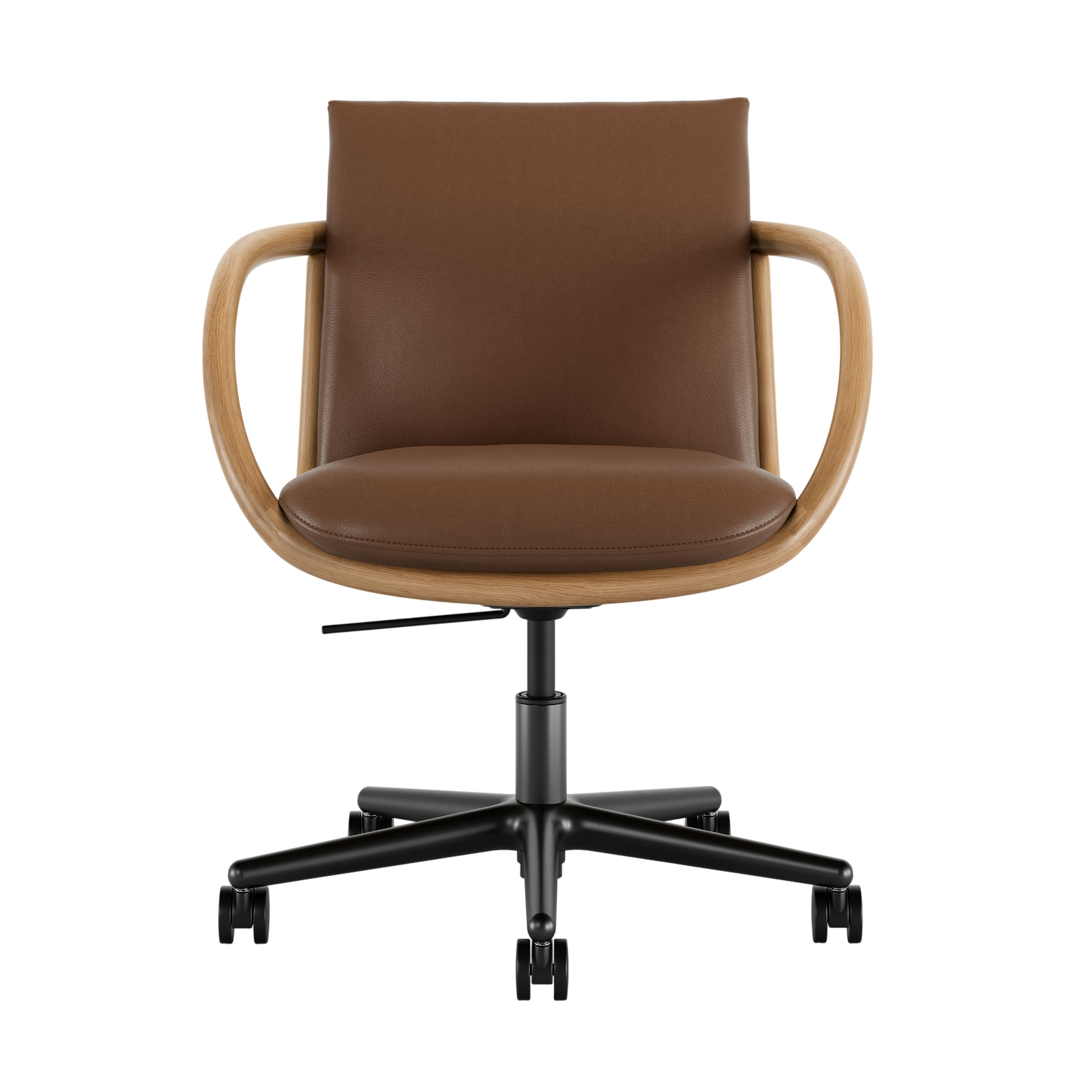 Full Loop Task Chair - Prone Leather Ledge,  Oak,  Black