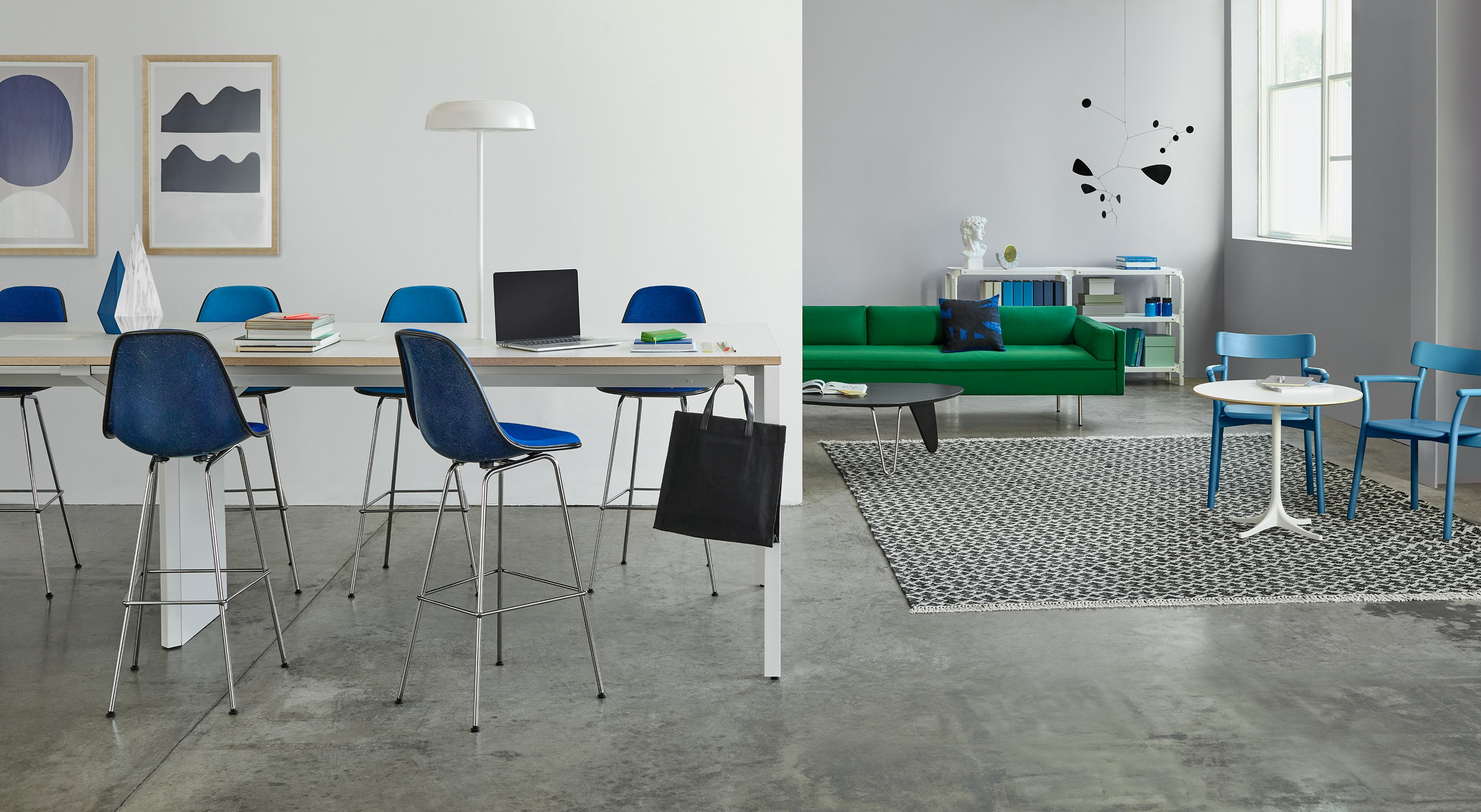 Eames Upholstered Molded Fiberglass Stool