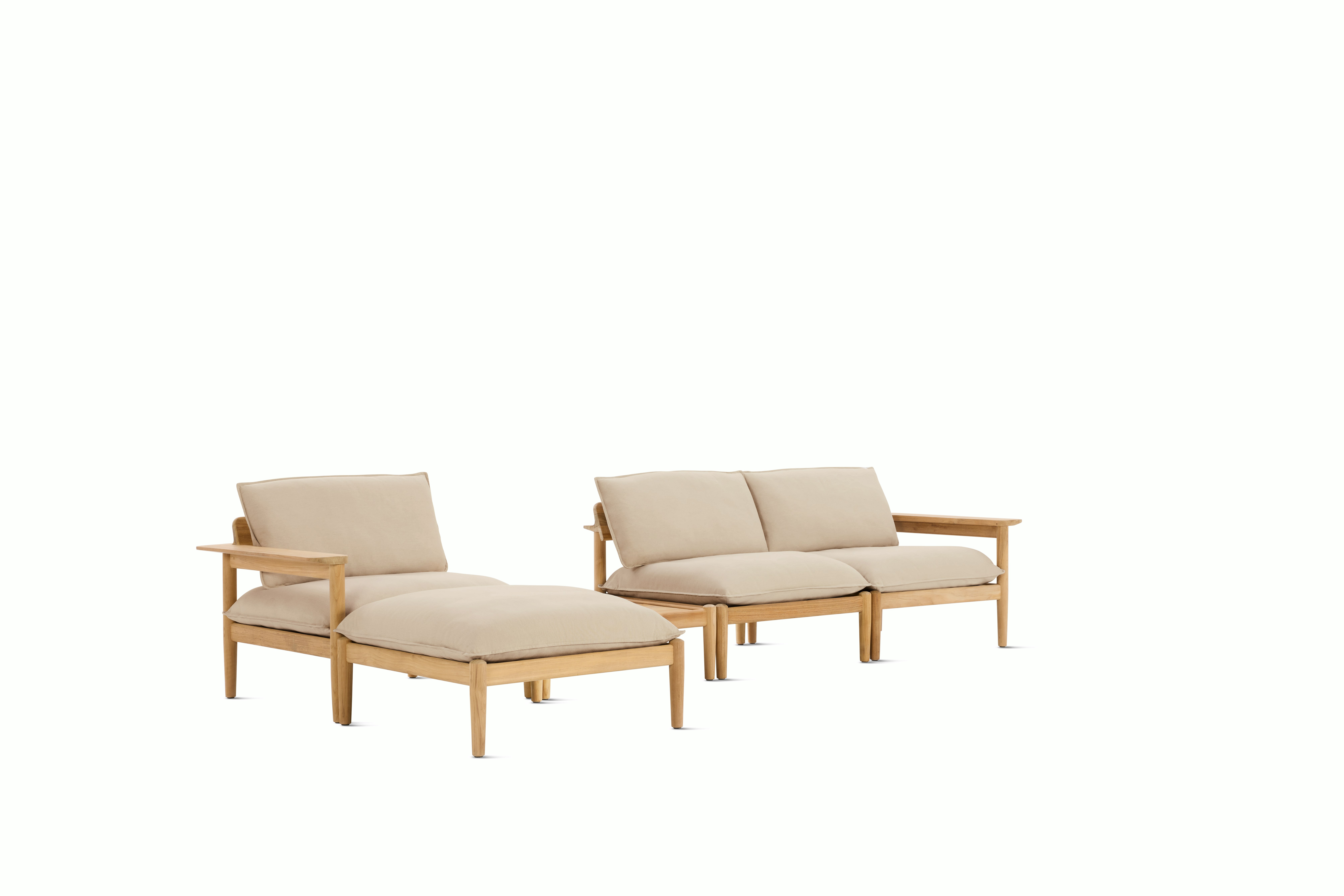 Terassi Sectional Sofa with Table - Heritage,  Papyrus, FSC Certified