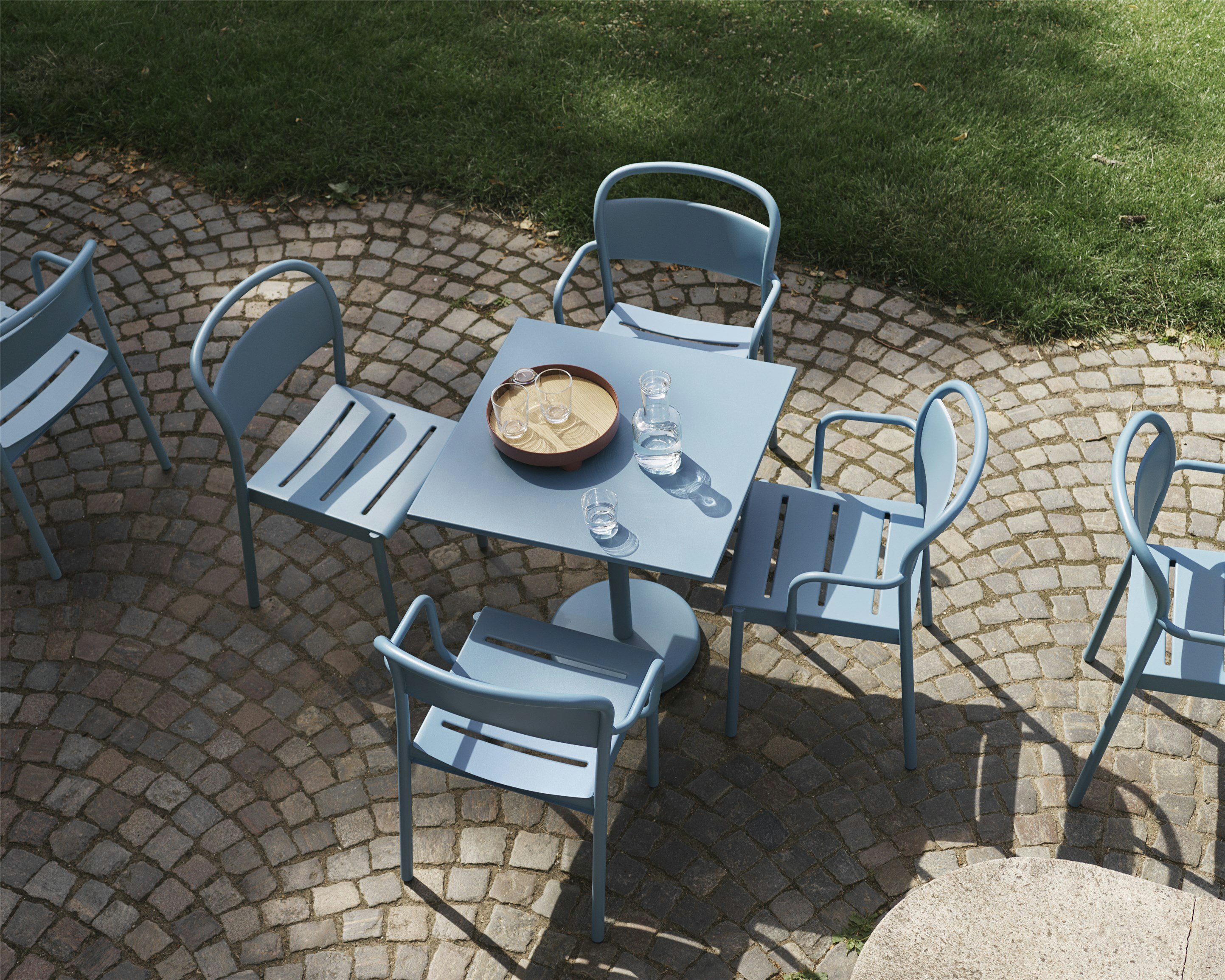 Linear Steel Caf&eacute; Table