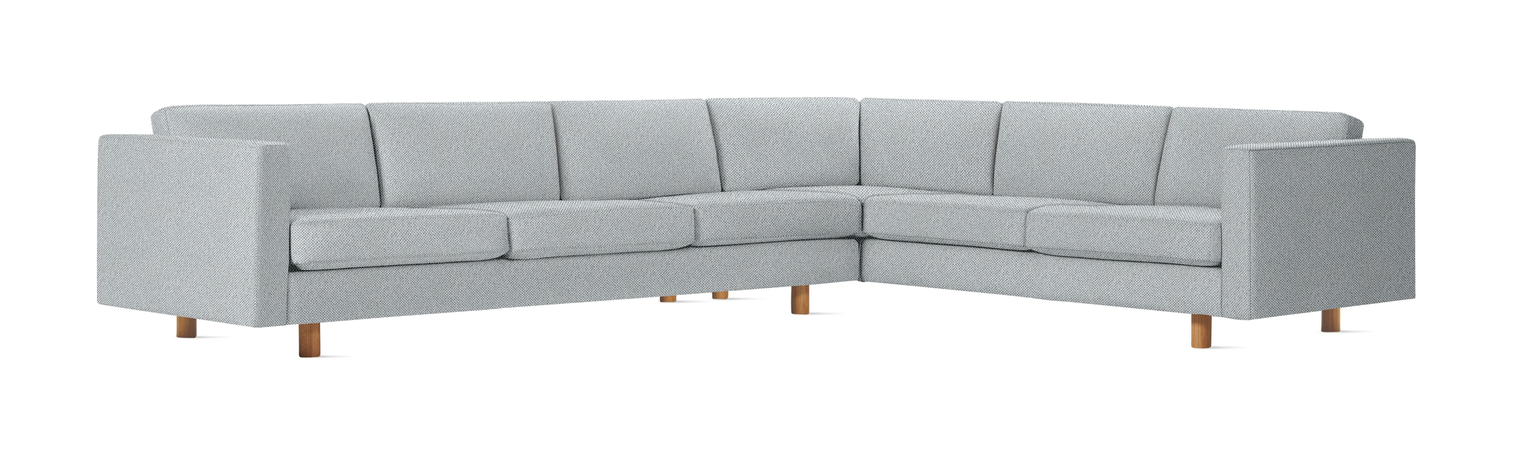 Lispenard Sectional in light gray color with 4" legs.
