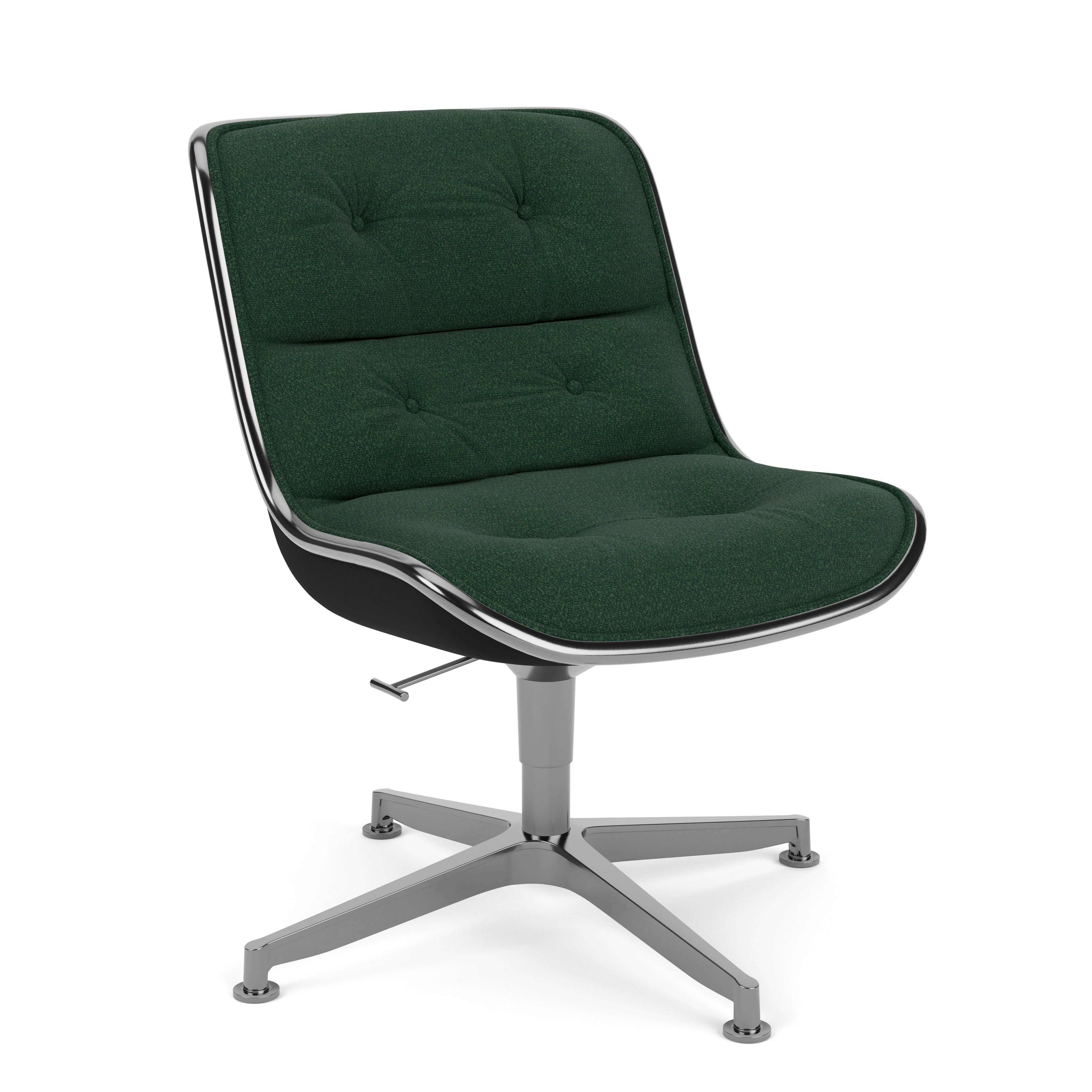 Pollock Executive Side Chair - 4 Star, Polished Aluminum, Classic Boucle, Inform