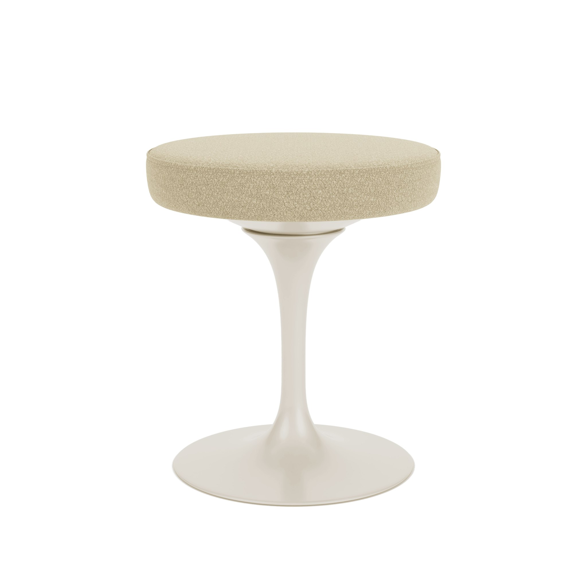 Tulip Stool in neutral and cream viewed from an angle
