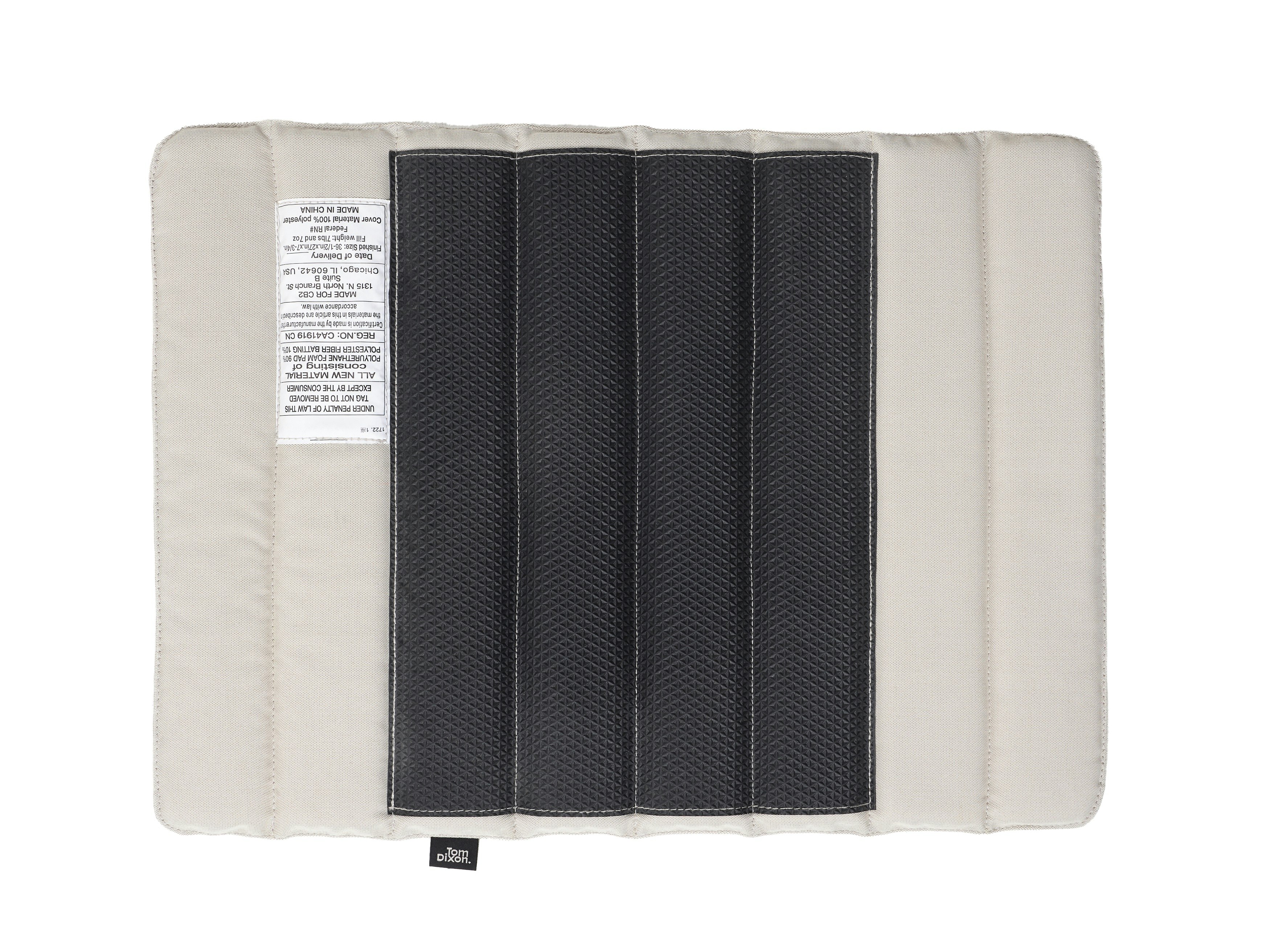 A Groove Outdoor Seat Cushion in Putty viewed from the top.