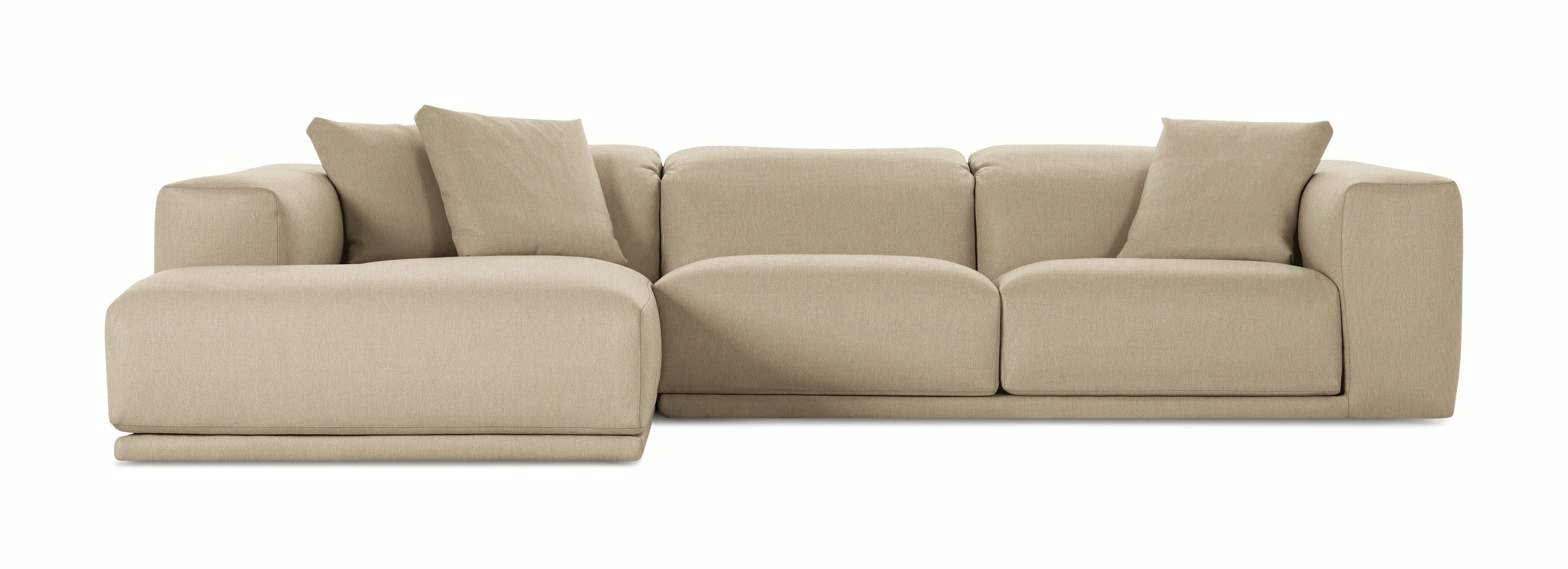 A Kelston Sectional in Basket viewed from the front.
