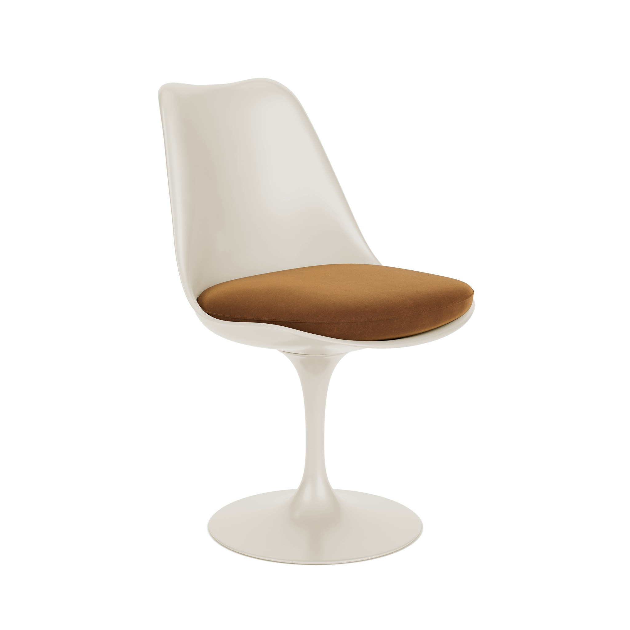 A Tulip Chair Armless in cloister and cream viewed from an angle