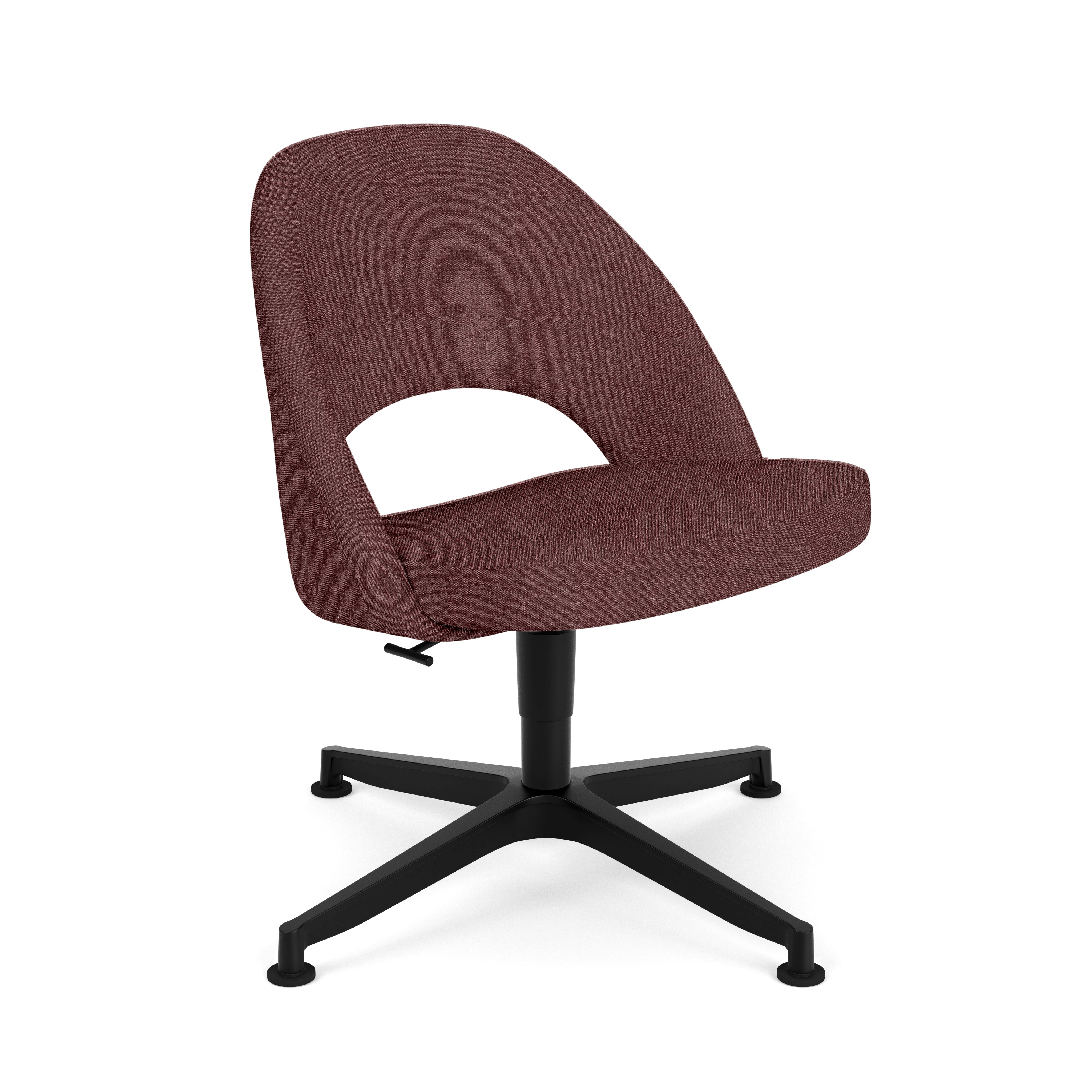 Saarinen Executive Office Side Chair - 4 Star,  Aegean,  Eggplant,  Black Base,  Glides