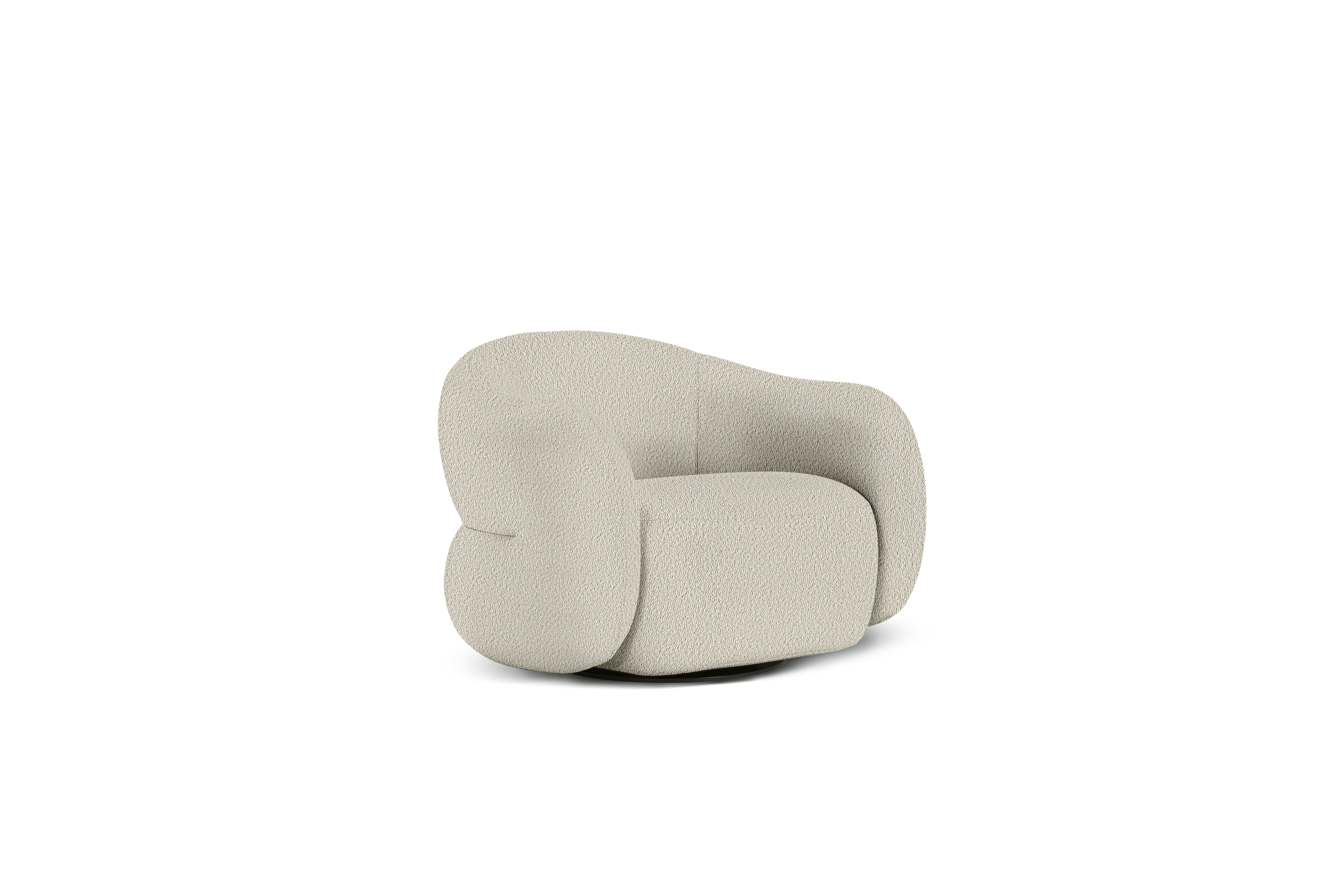 Soffi Swivel Chair - Fabric, Turf, Creme Melange