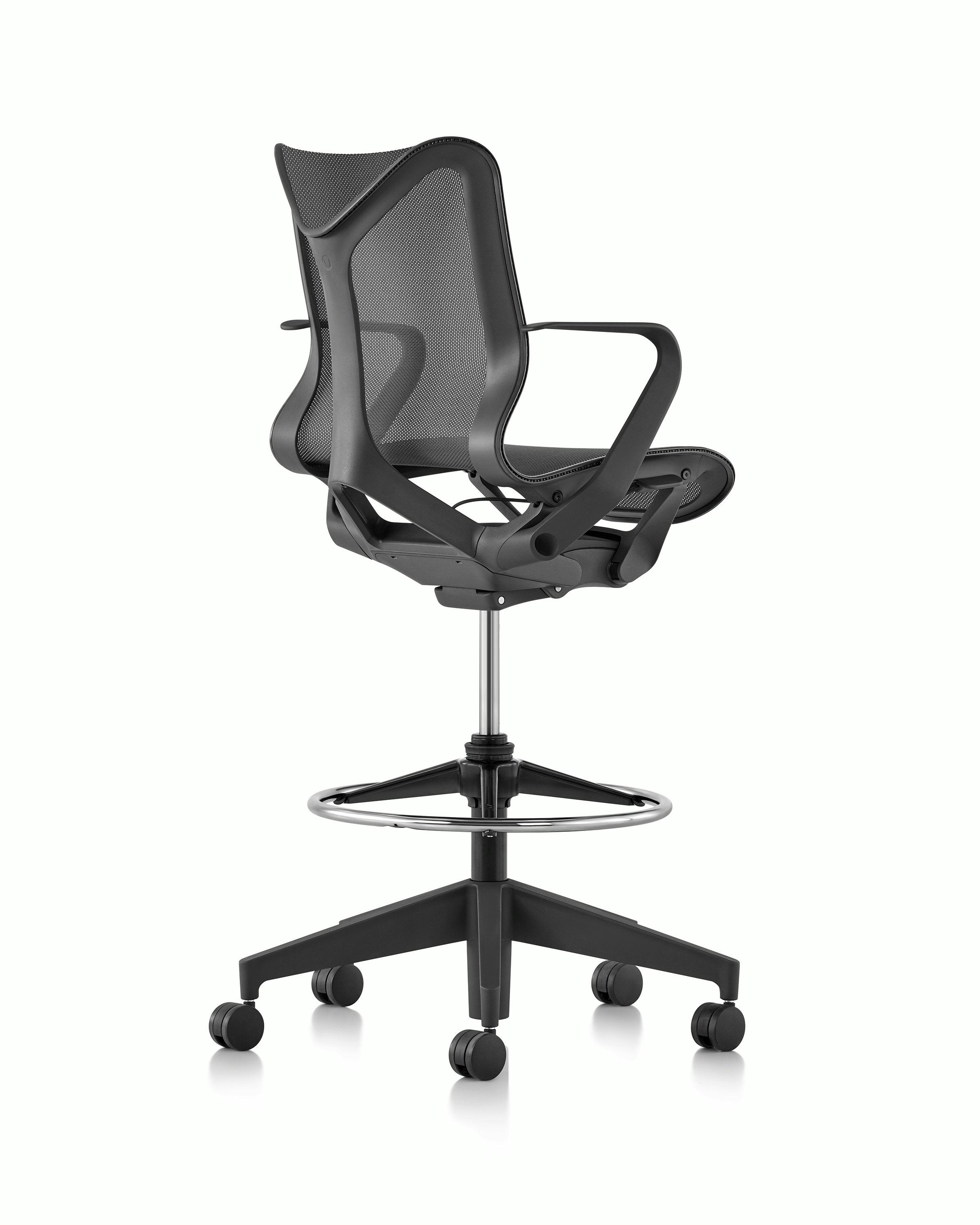 Cosm low back stool, back angle, graphite color