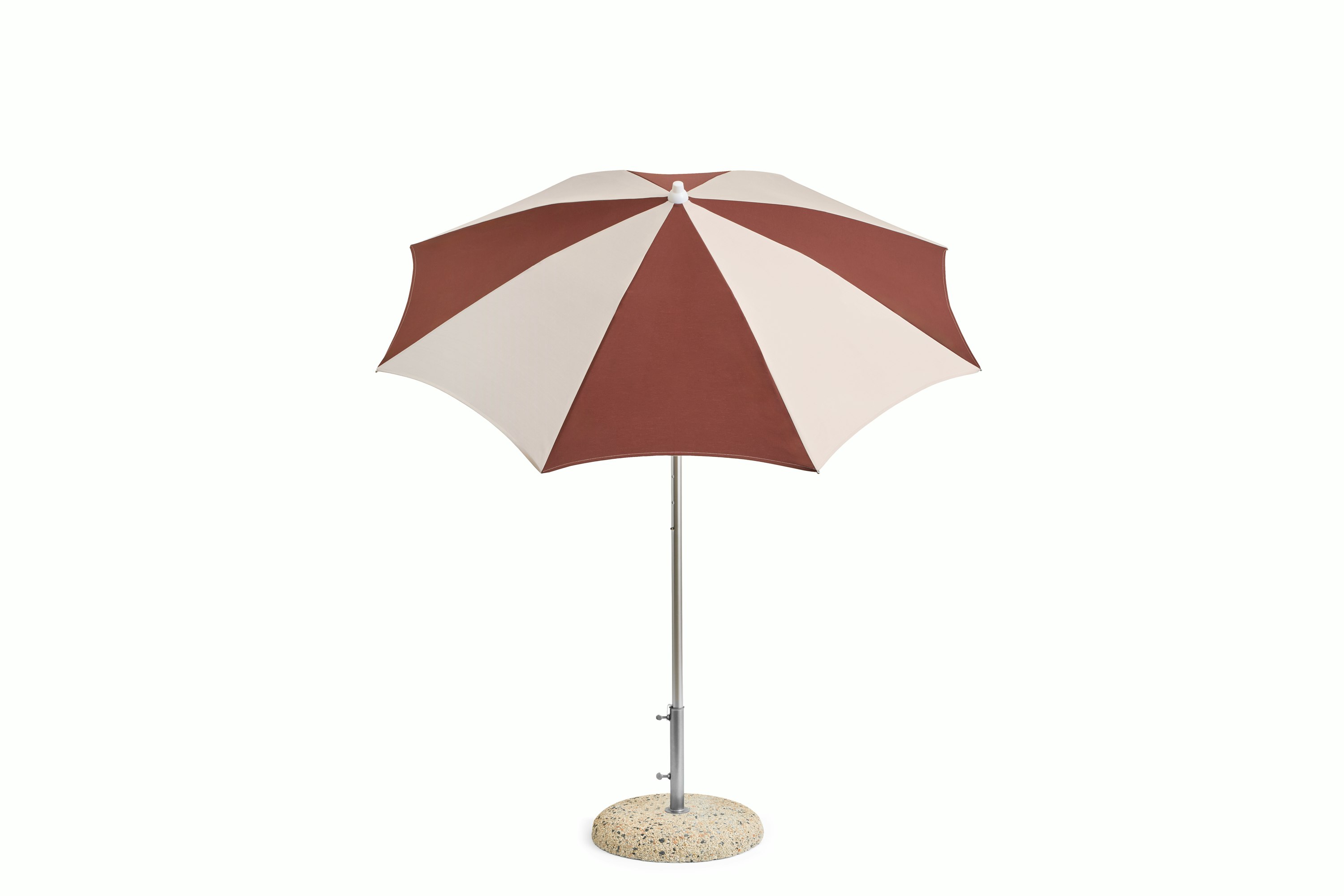Terrazza Parasol - 6.5ft Octagon, Off-white and Burgundy