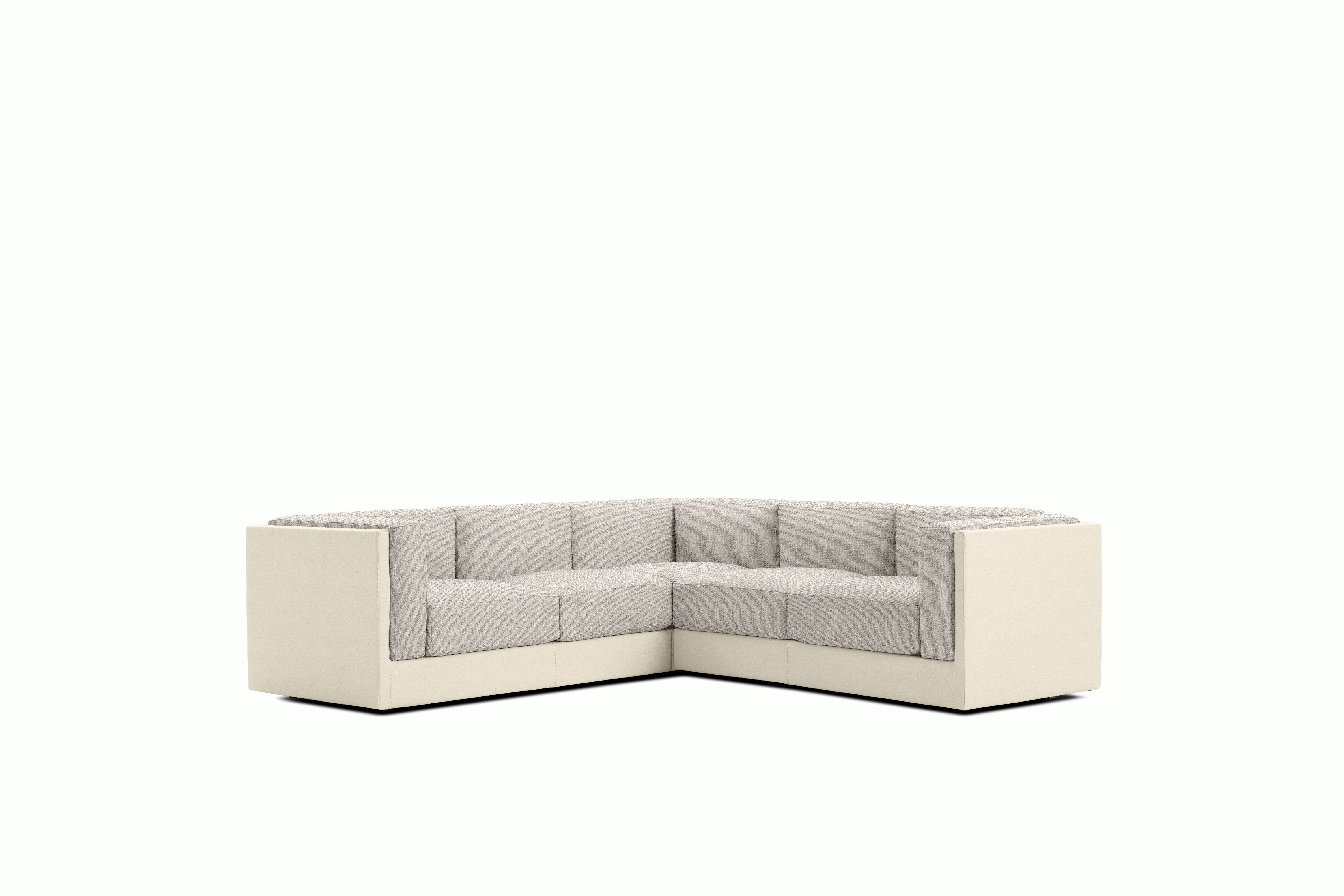 Symme Corner Sectional - Leather Frame,  Prone Leather,  Lotus,  Pebble Weave,  Buff