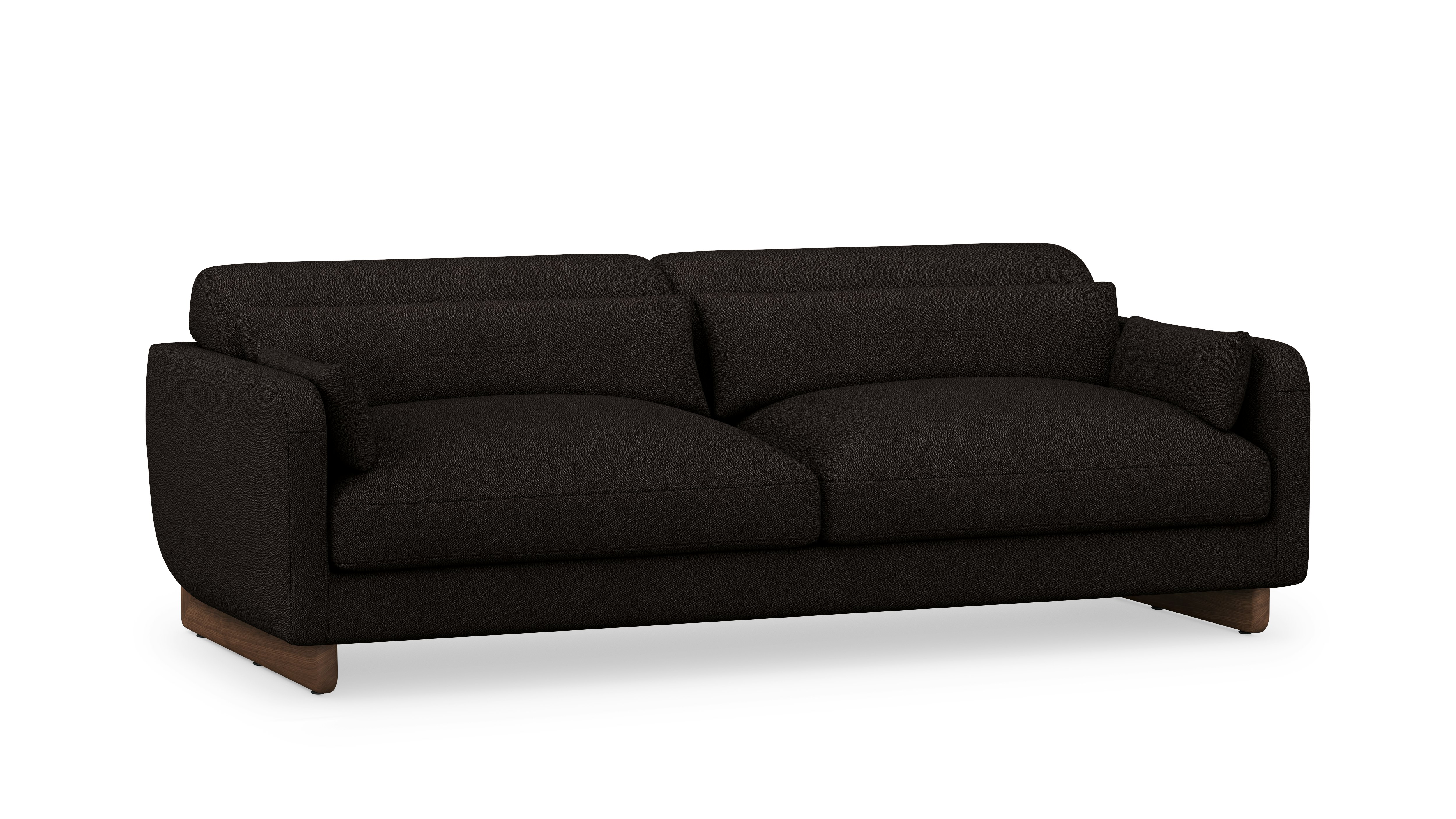 Contra Sofa - 84 Inch, Turf, Dark Brown, Walnut