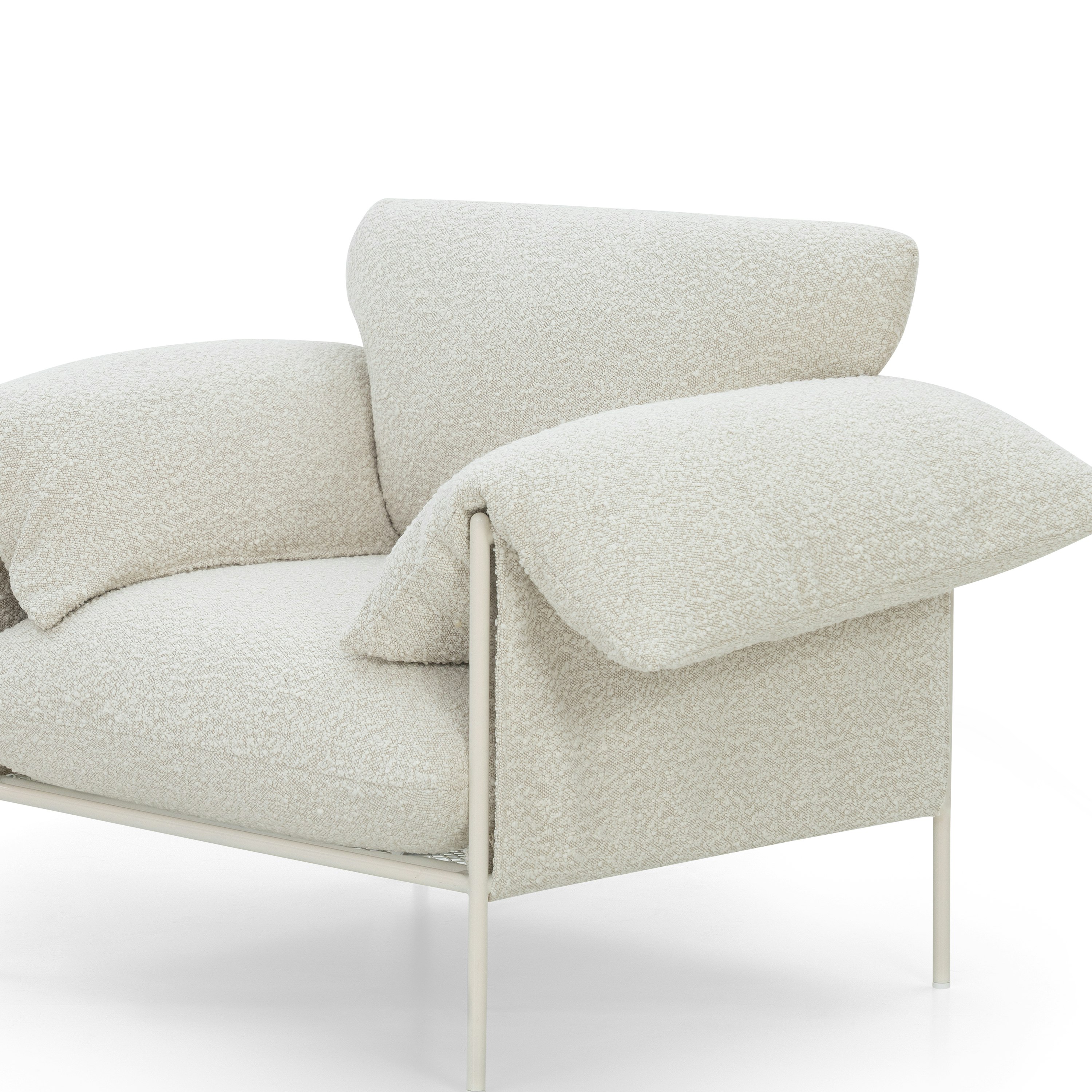 A detailed look at Alva Chair in La Creme with a Nougat Cream finish