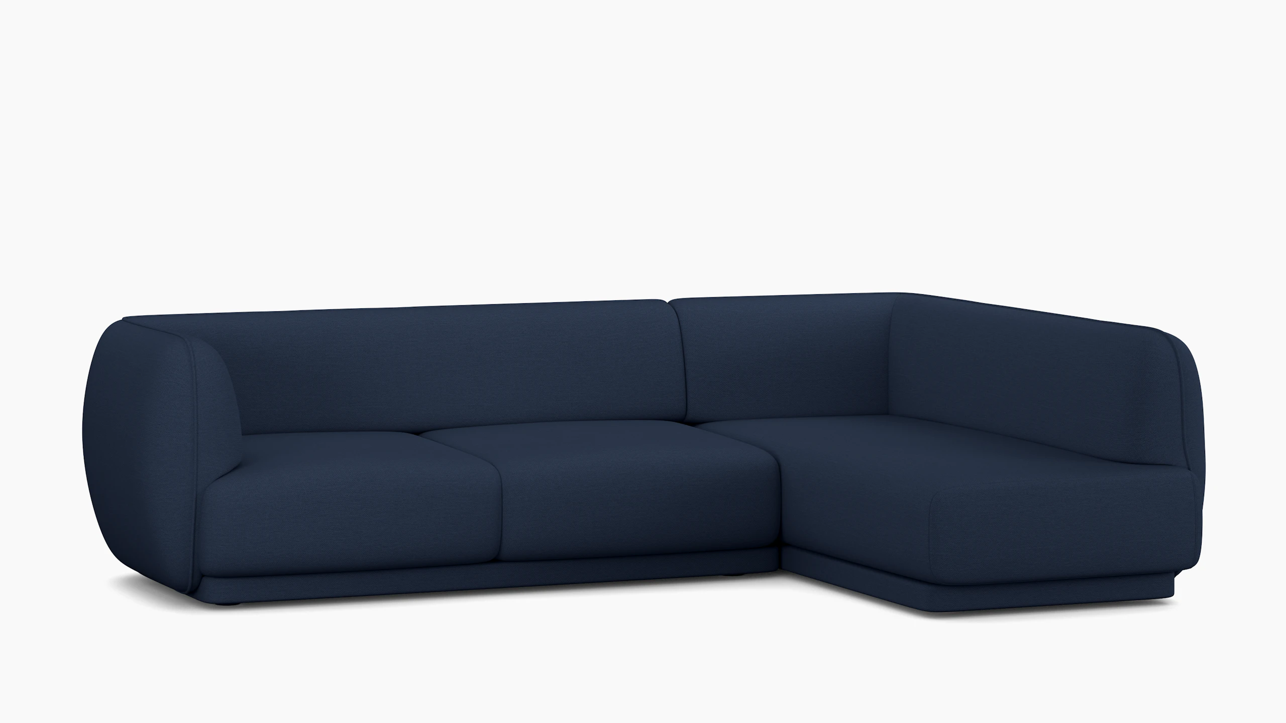 A Meris Sectional Chaise in Society viewed from an angle.