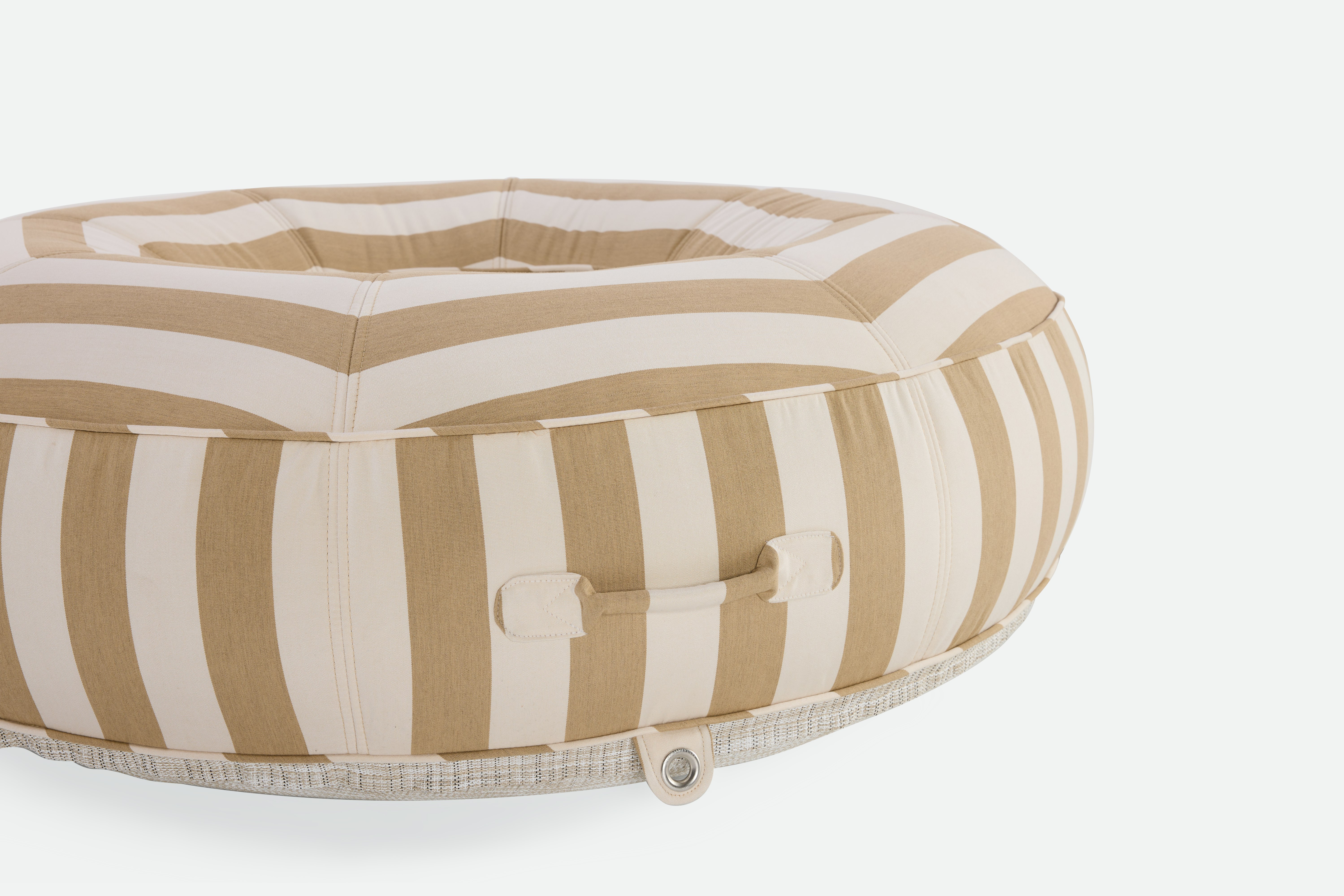 Ring Lilo Pool Float - sand/white stripe