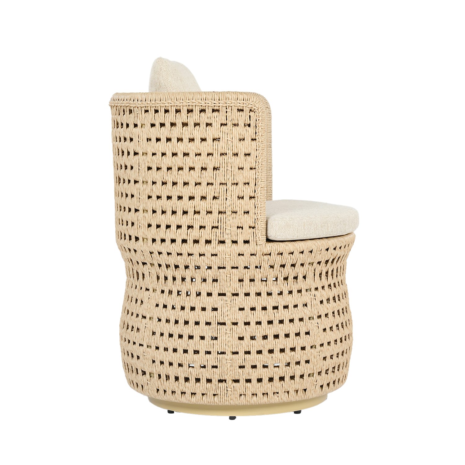 A Oasis Outdoor Lounge Chair in all weather resin cord viewed from the side.