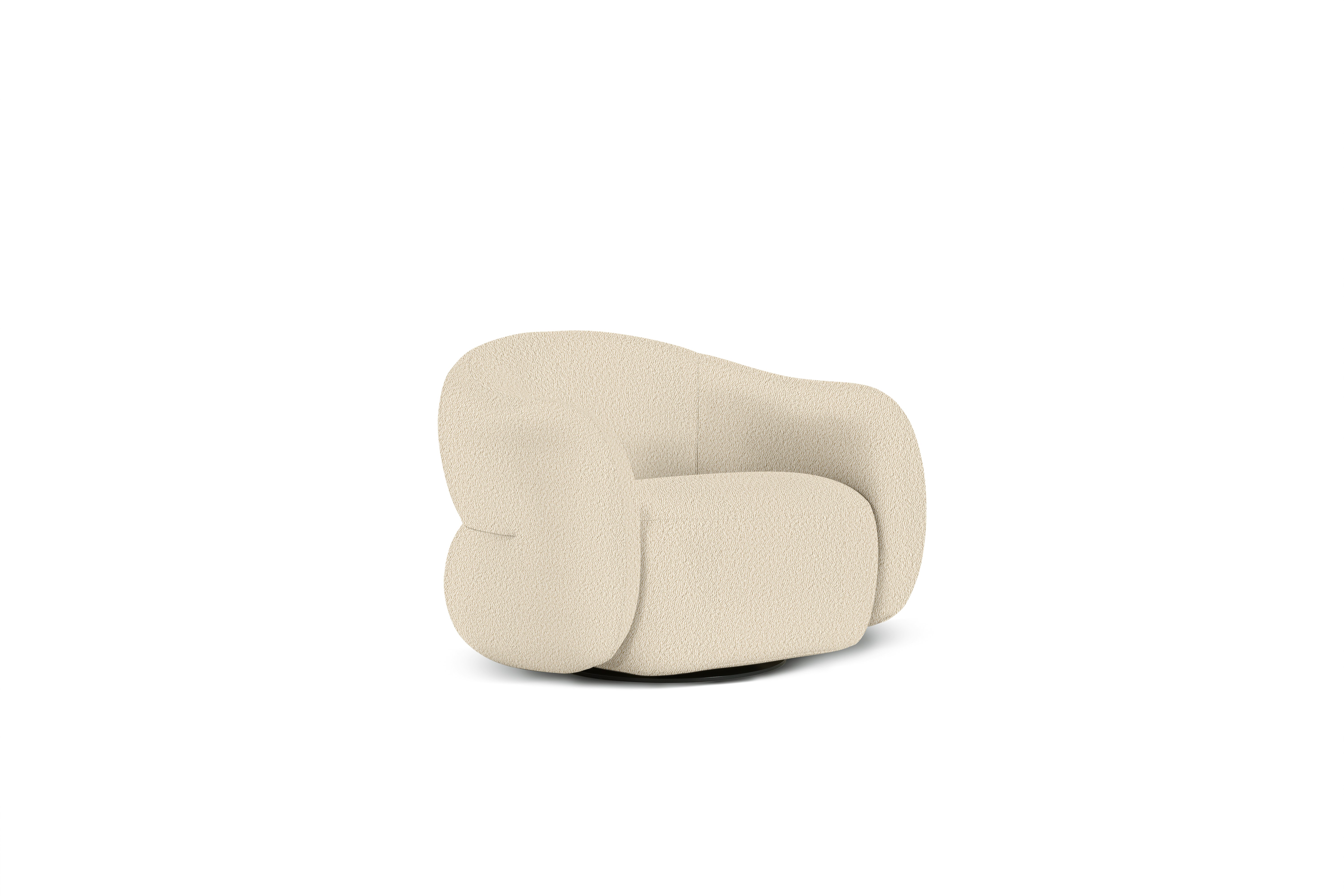 Soffi Swivel Chair - Fabric, Turf, Cream