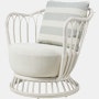 Grace Outdoor Chair, Alabaster White Frame, Leslie 006 Seat Leslie Stripe 020 Back,