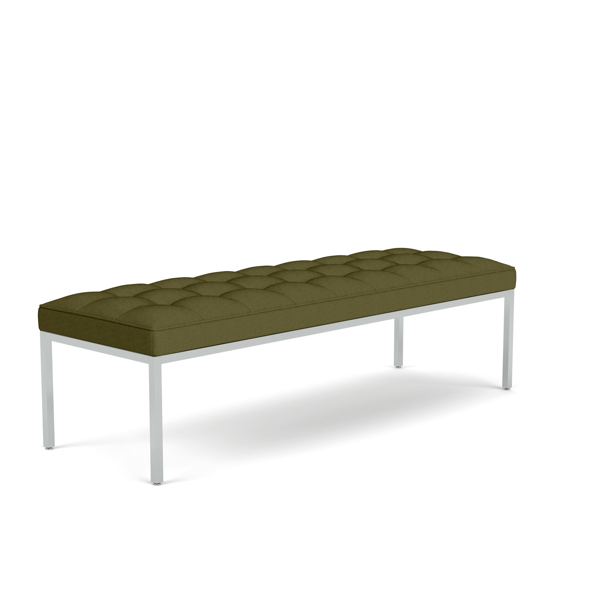 Florence Knoll Relaxed Bench - Large,  Rectangular,  Ultrasuede,  Moss