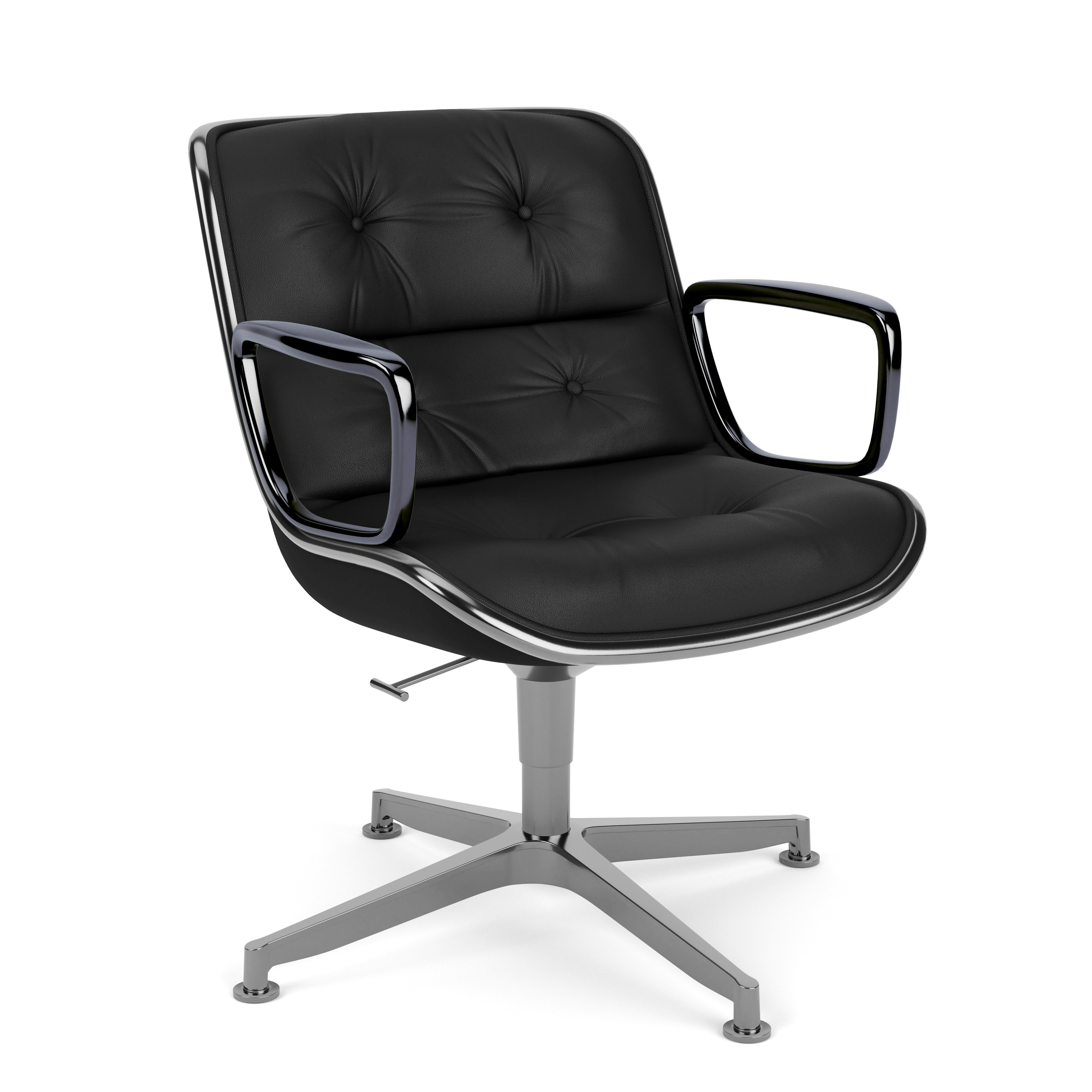 Pollock Executive Chair, Volo Leather, Black, Polished Aluminium