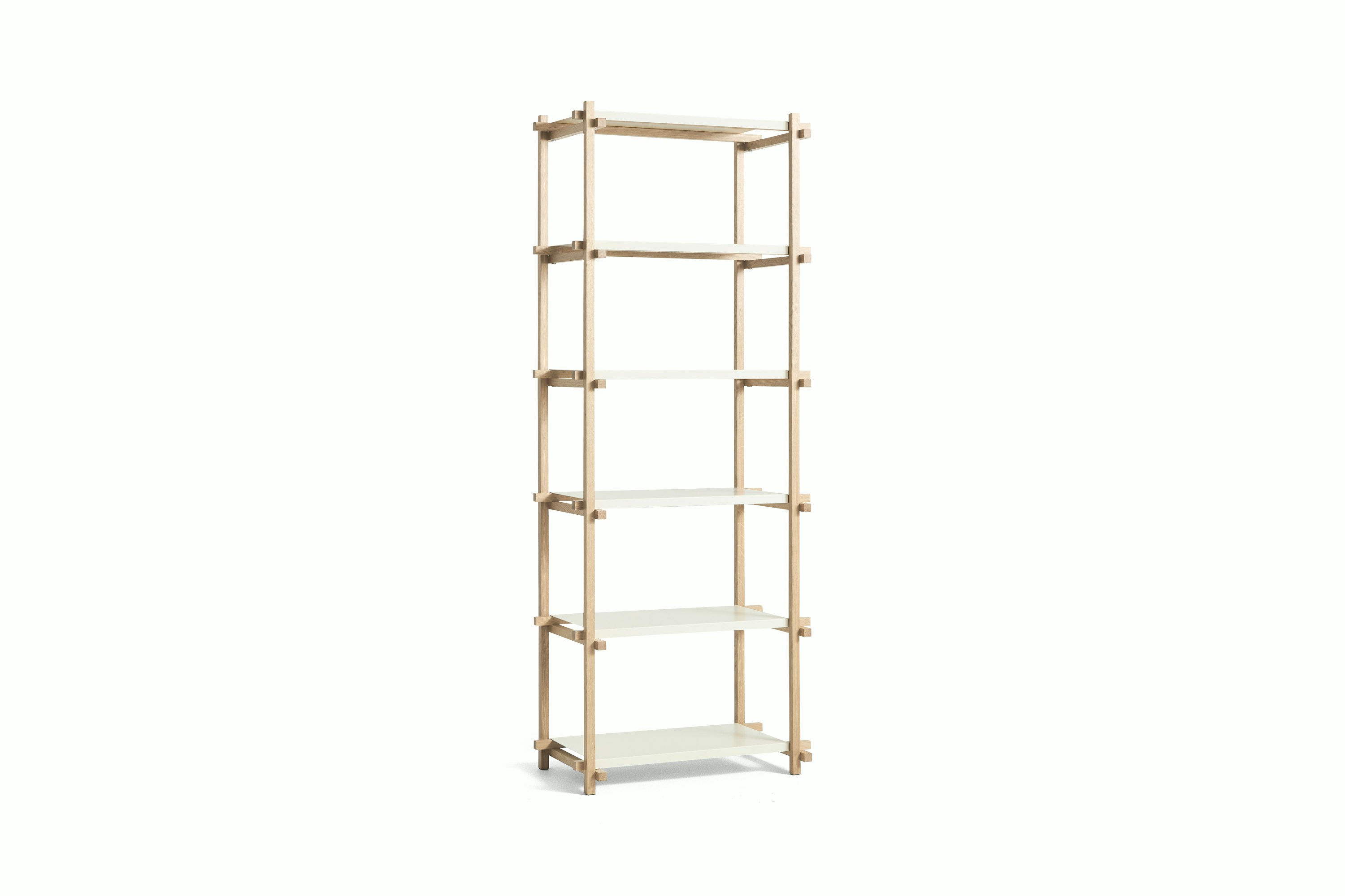 Woody Shelving 2.0 - Column High, Oak, Almond White