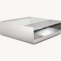 D Urso Occasional Tables - large,  stainless steel,  wired glass