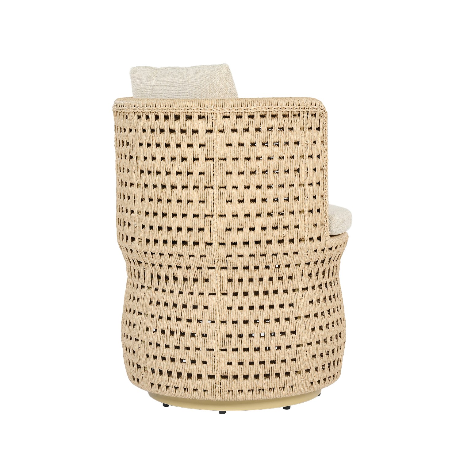 A detailed look at Oasis Outdoor Lounge Chair in all weather resin cord.