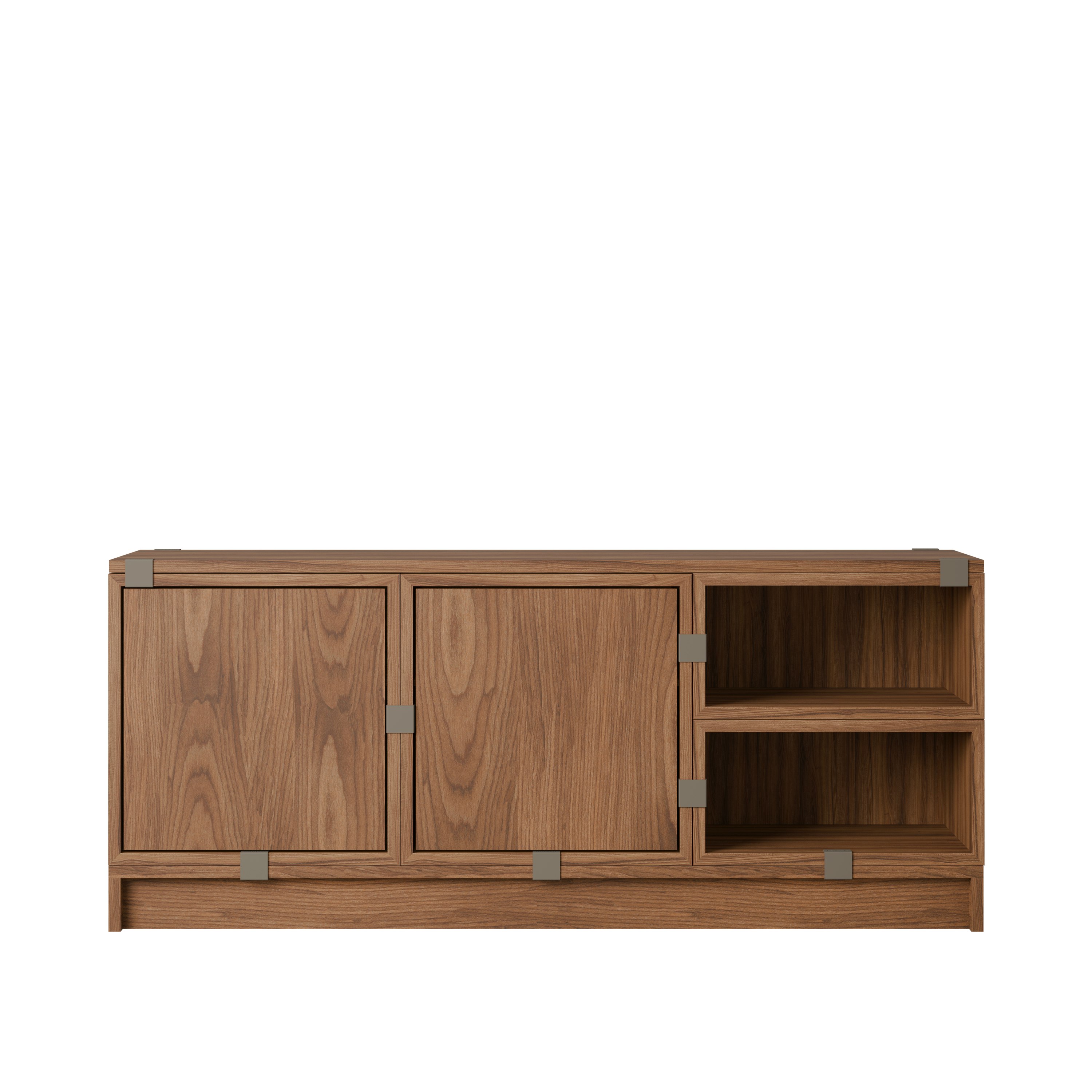 Stacked Hallway Storage - Configuration 2, Walnut, Plinth