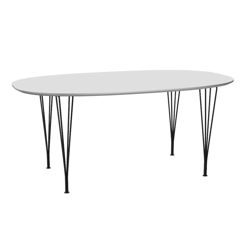 Superellipse Dining Table - White Fenix Laminate, Black