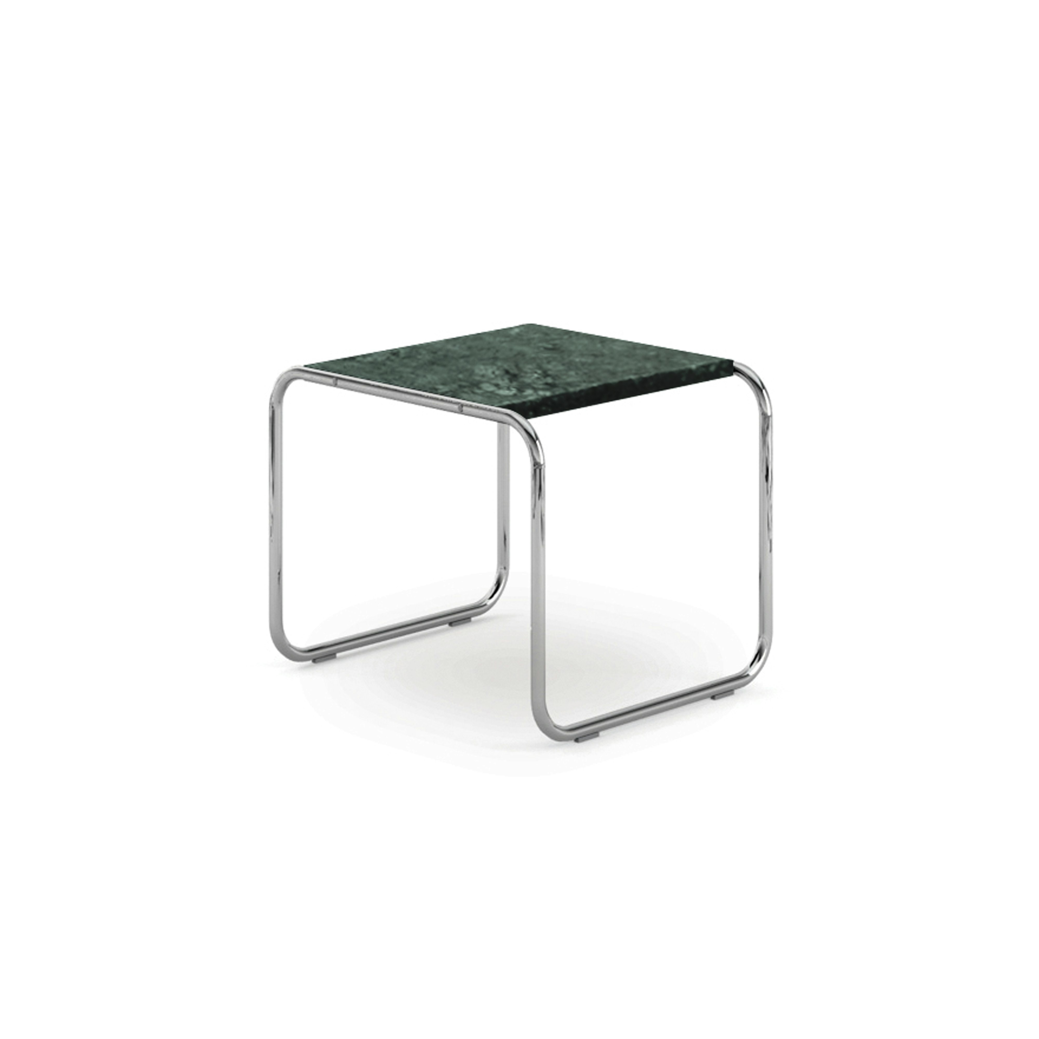 Laccio Table - Small,  Verde Alpi Marble,  Polished Aluminum