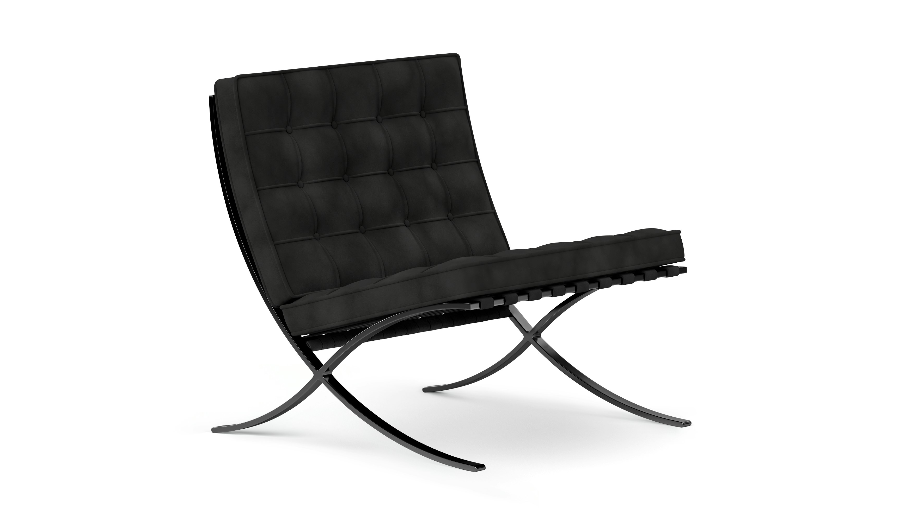 Barcelona Chair in Maremma Suede,  Black,  Black