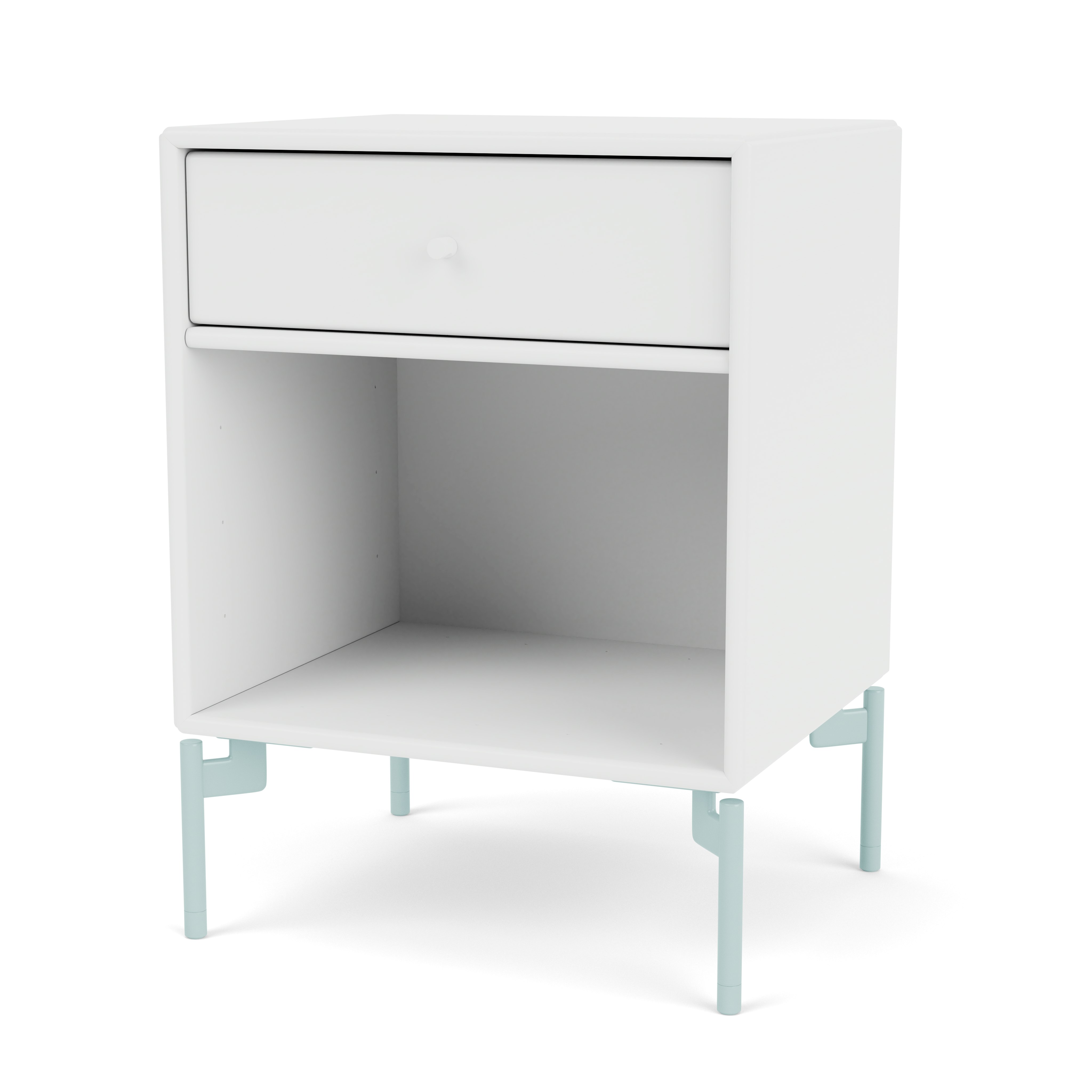 Dream Bedside Table - Snow, Flint Legs